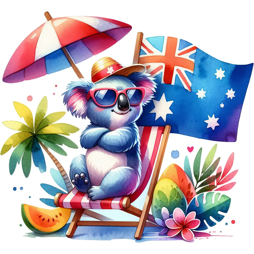 Bügelbild Beach Boss Koala - S