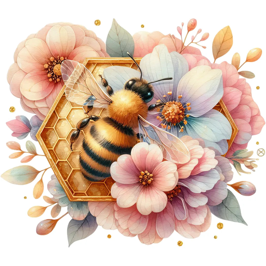 Bügelbild Biene Kleine Honigseele - S