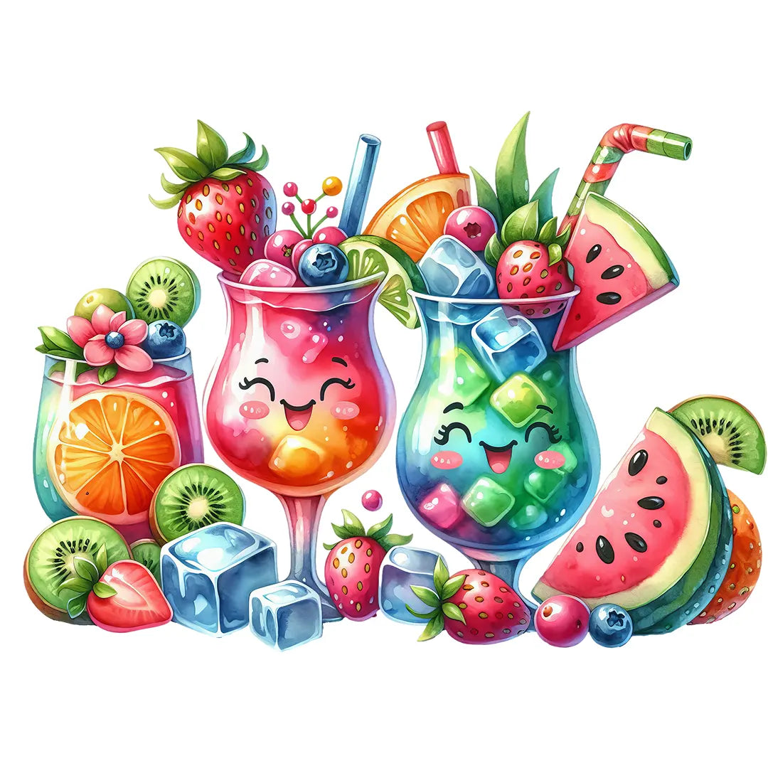 Bügelbild Lachende Sommerdrinks - S