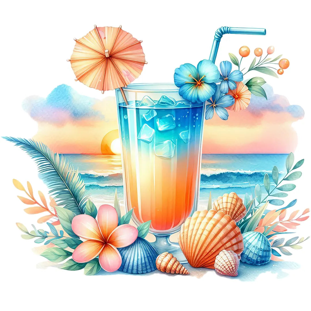 Bügelbild Ozean-Cocktail im Sonnenlicht - S