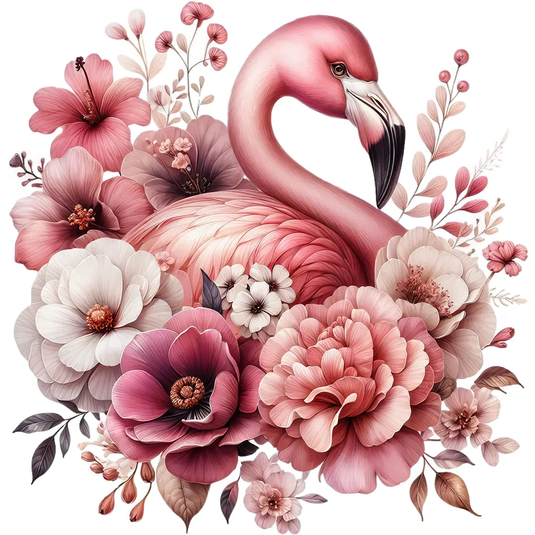 Bügelbild Sanfte Flamingoliebe - S