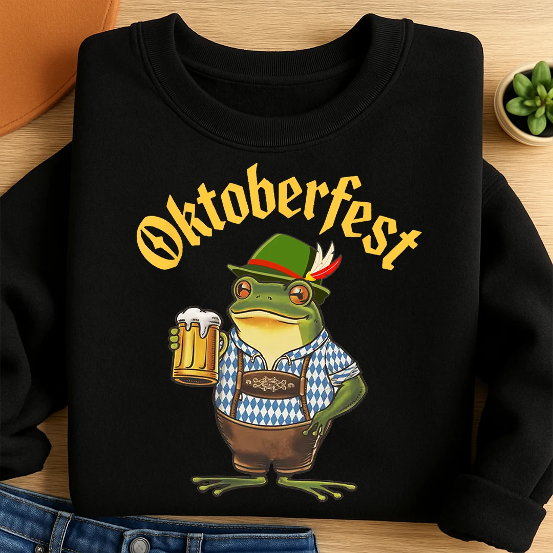 Bügelbild Frosch Oktoberfest
