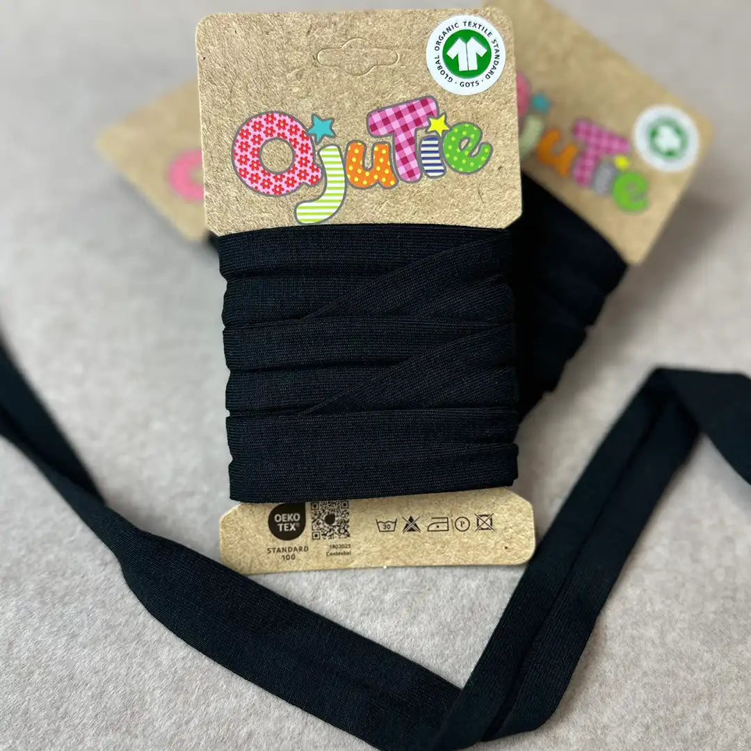 Jersey Schrägband Schwarz 069