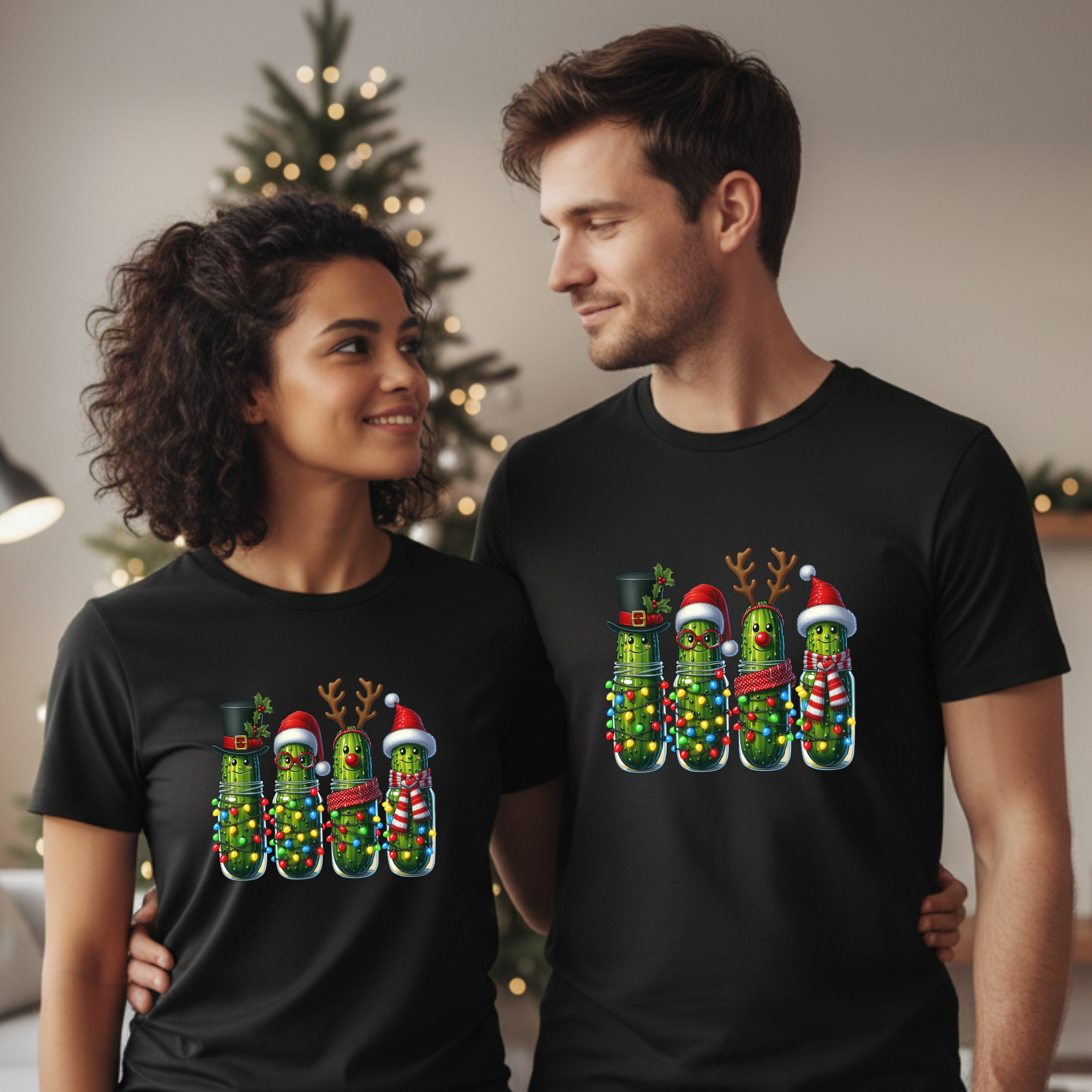 Bio T-Shirt Unisex Witzige Weihnachtsgurken