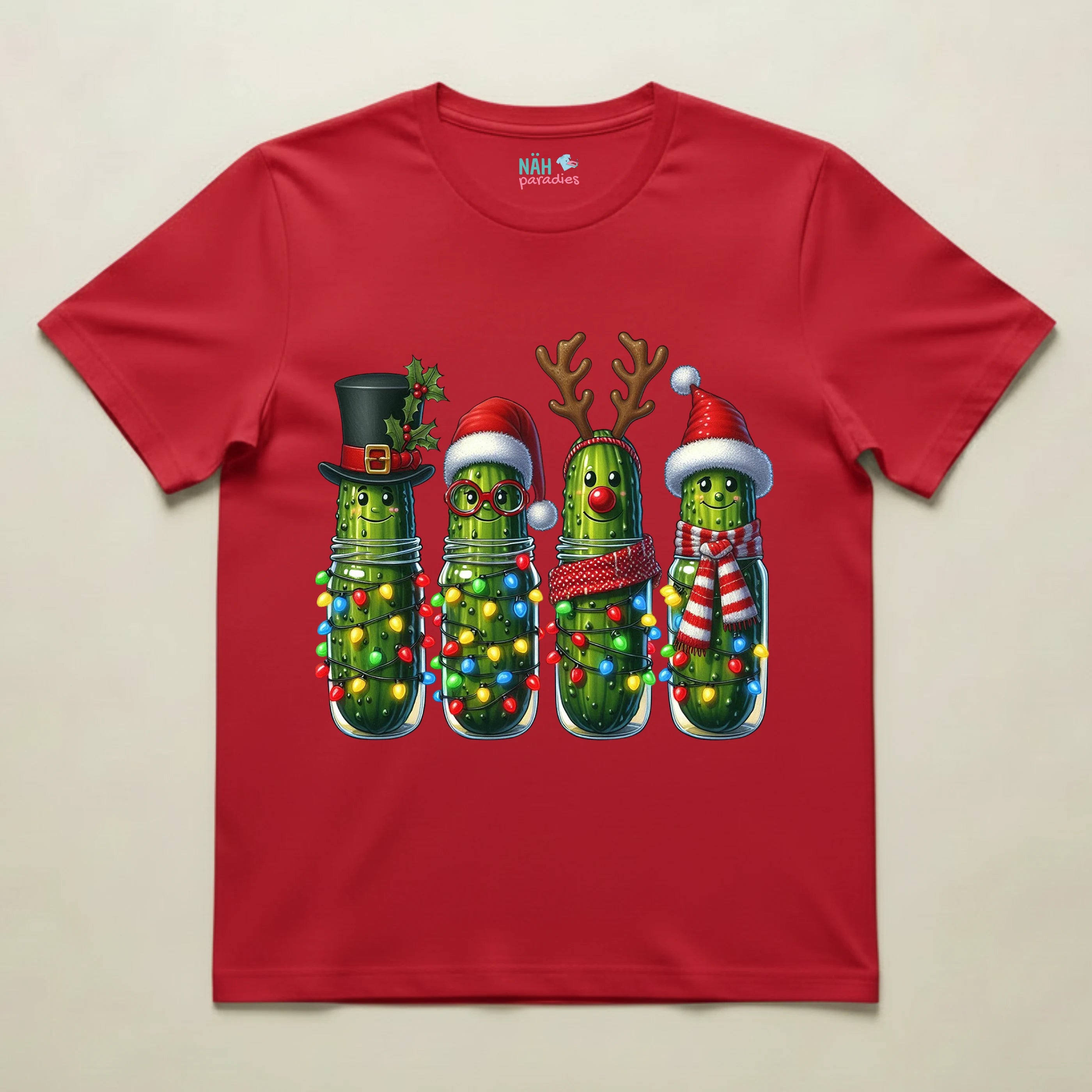 Bio T-Shirt Unisex Witzige Weihnachtsgurken