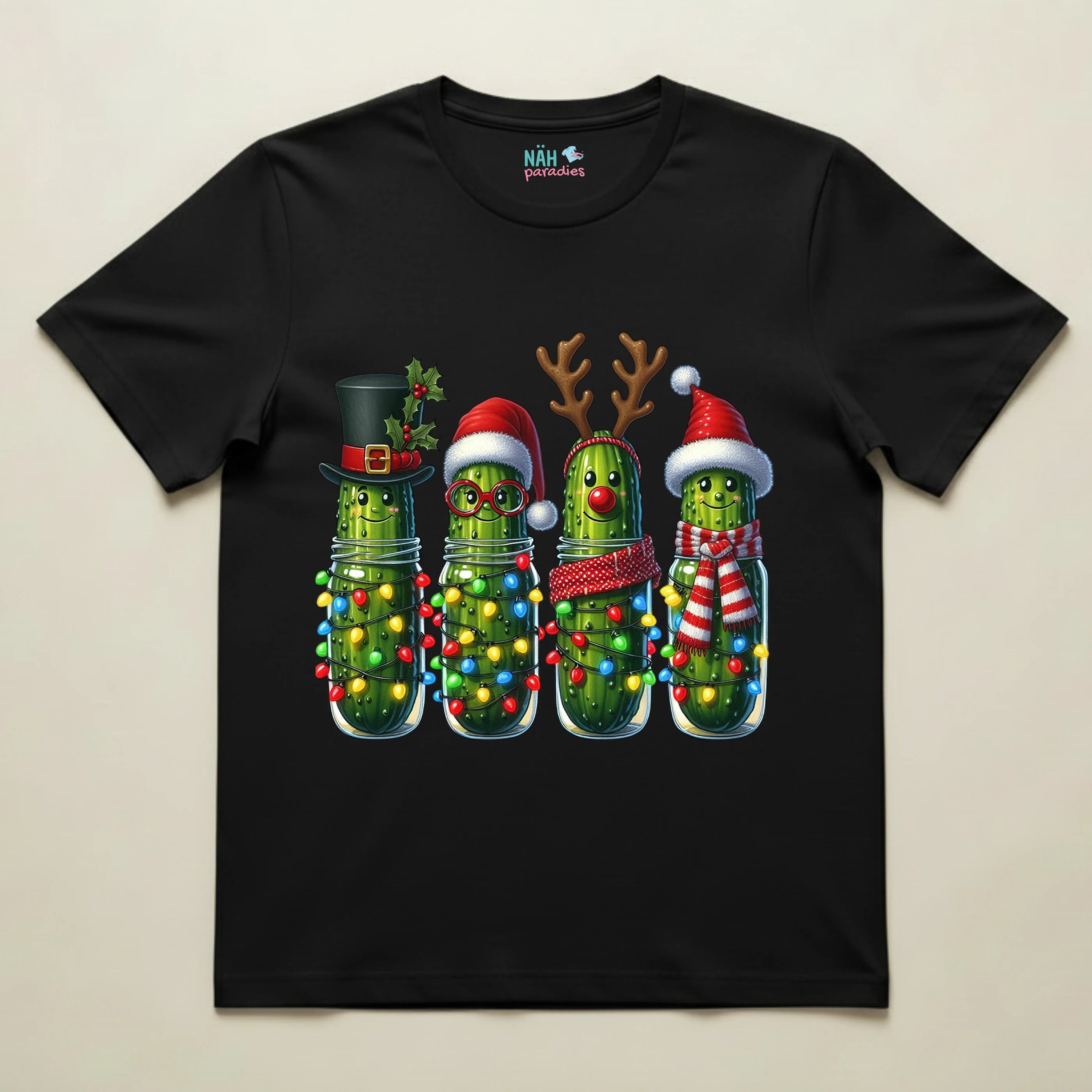 Bio T-Shirt Unisex Witzige Weihnachtsgurken