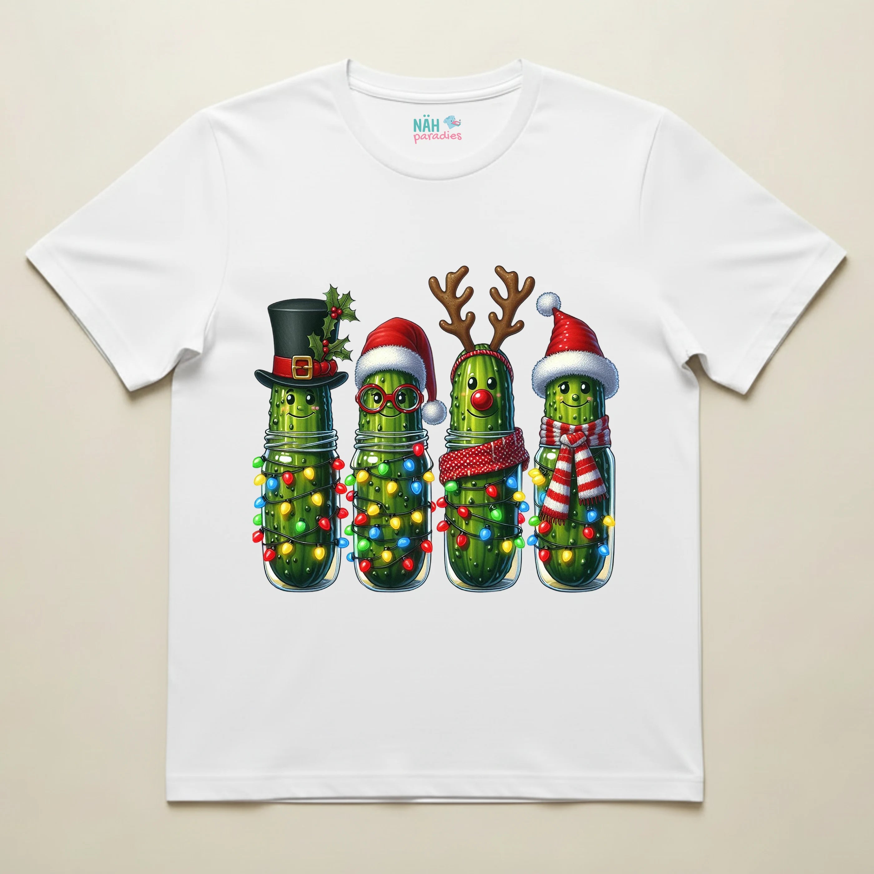 Bio T-Shirt Unisex Witzige Weihnachtsgurken
