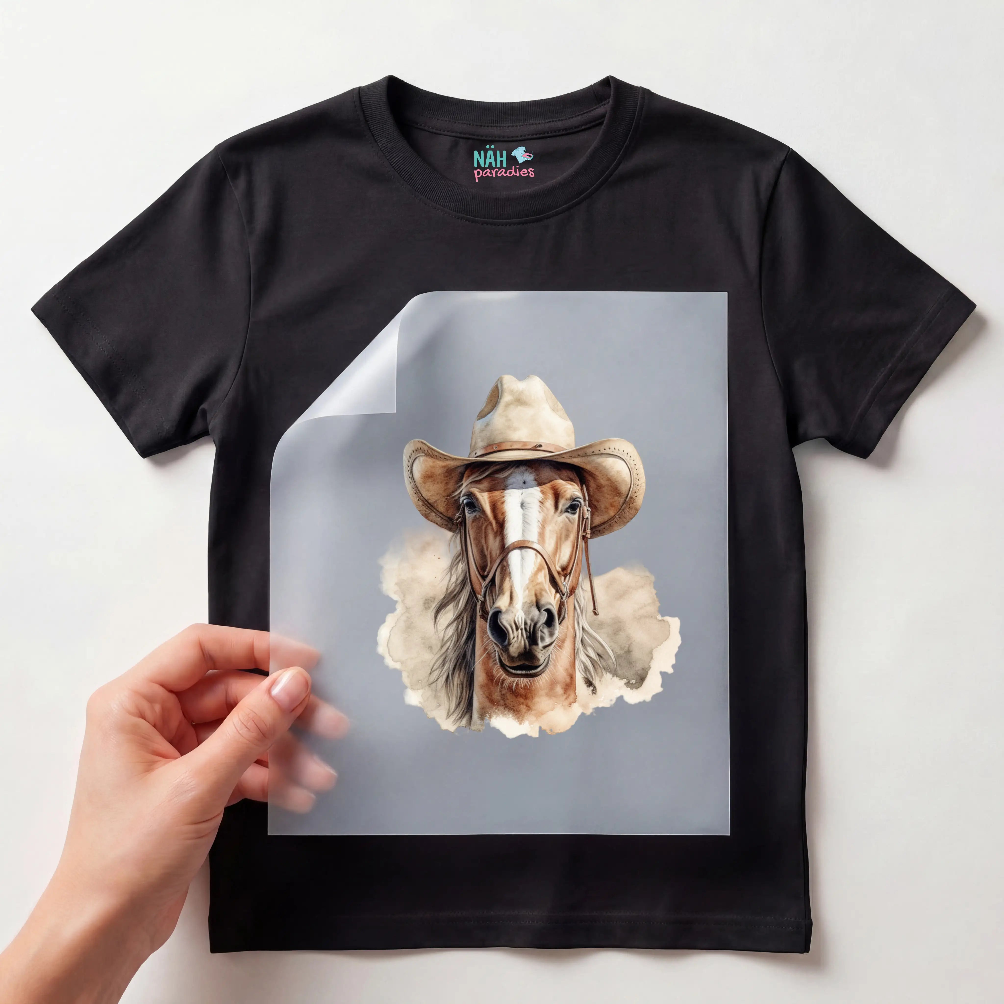 Bügelbild Cowboy Pferd