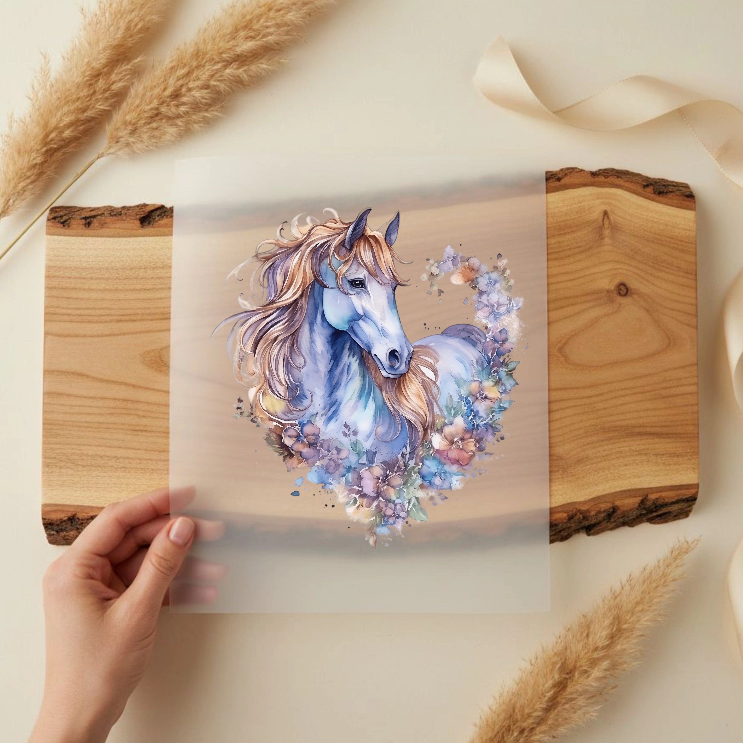 Bügelbild Herzliches Pferd Lila