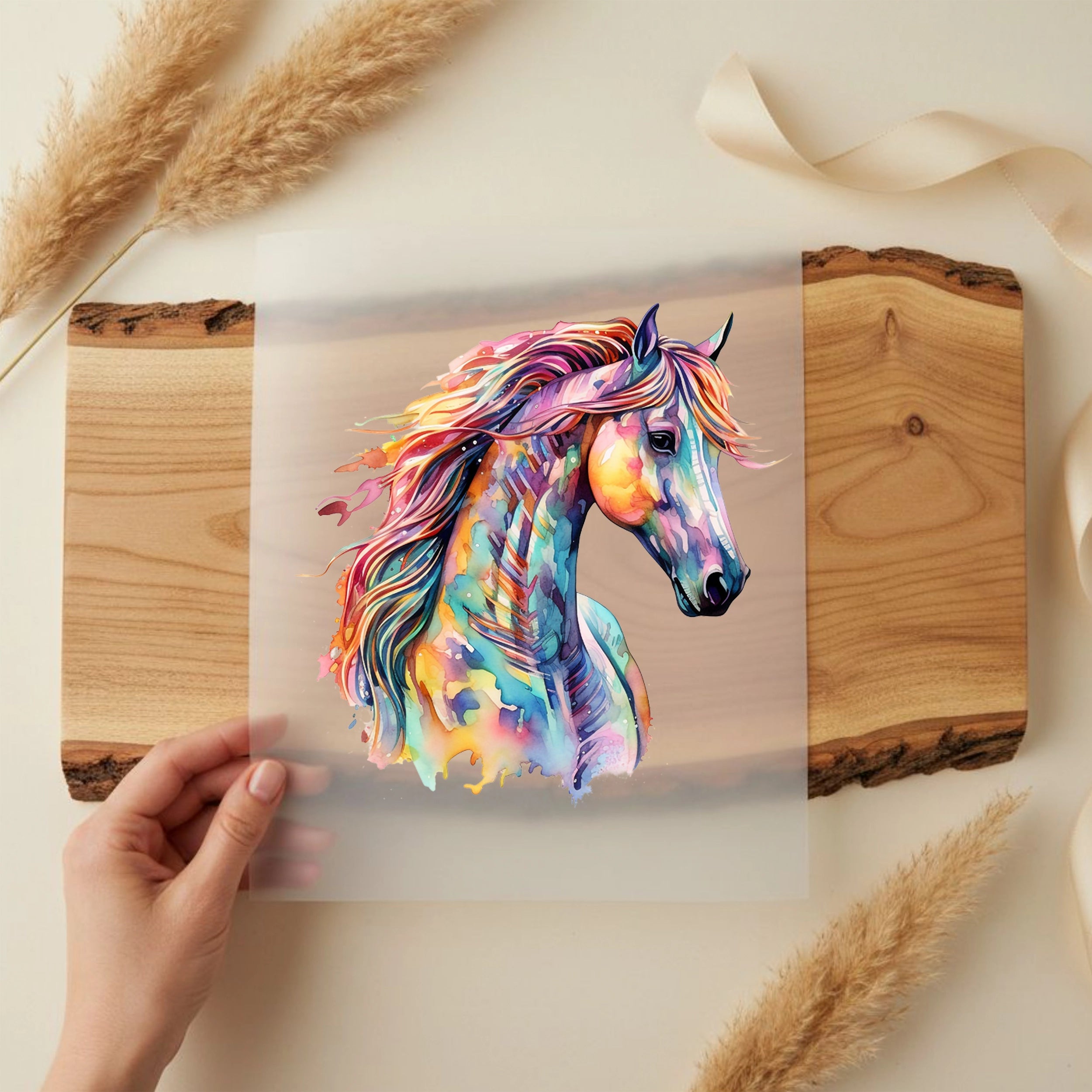 Bügelbild Wasserfarben Pferd