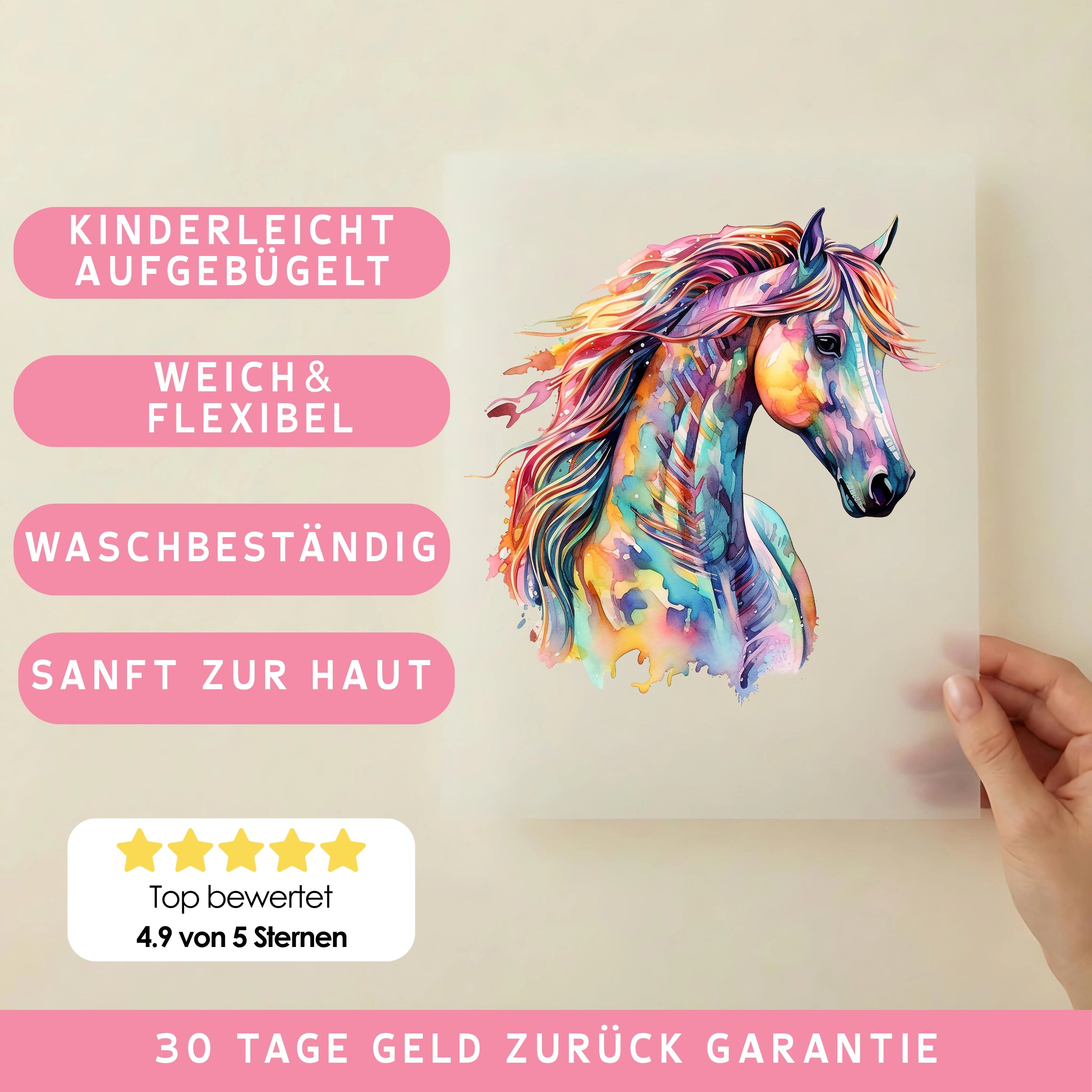 Bügelbild Wasserfarben Pferd