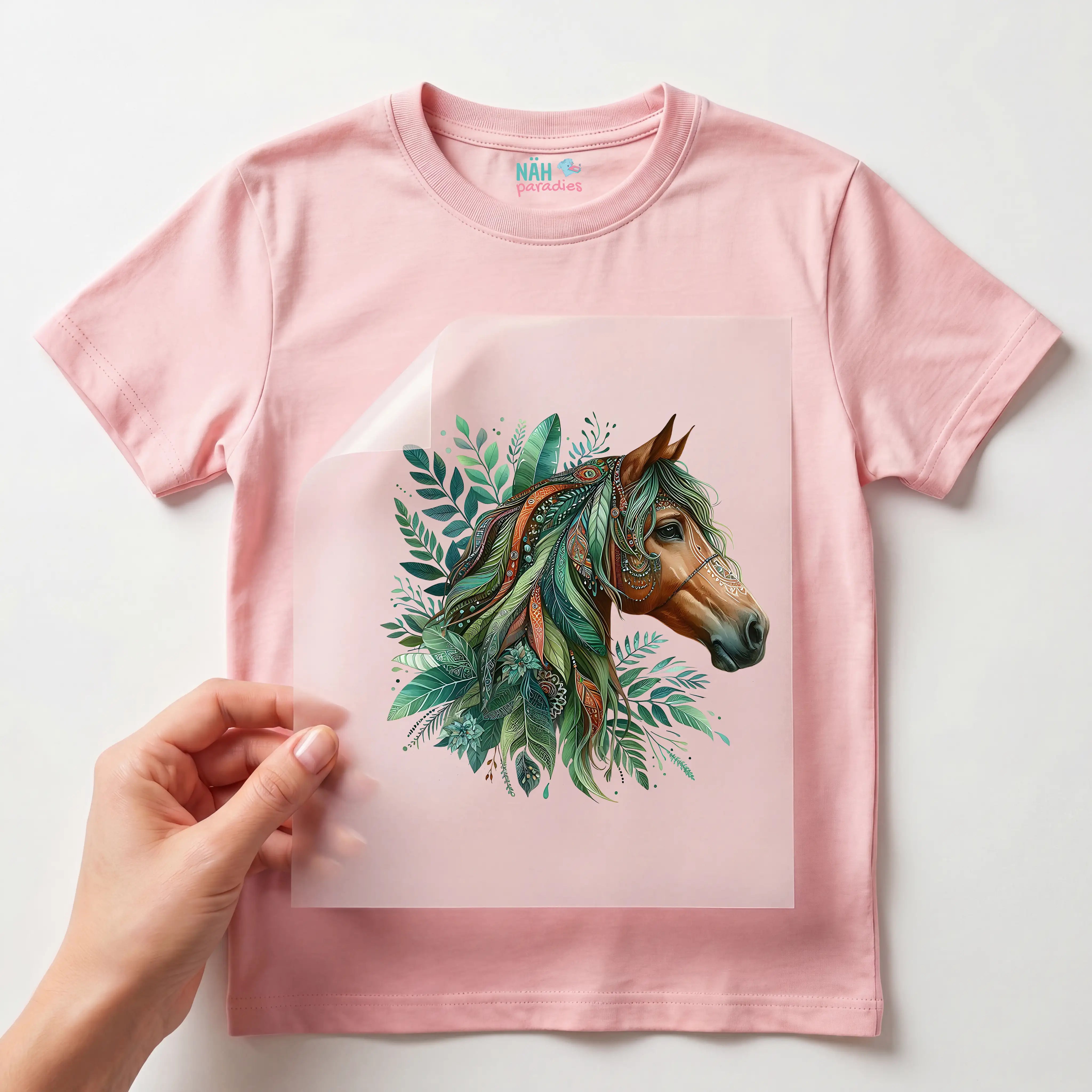 Bügelbild Boho Pferd Grün