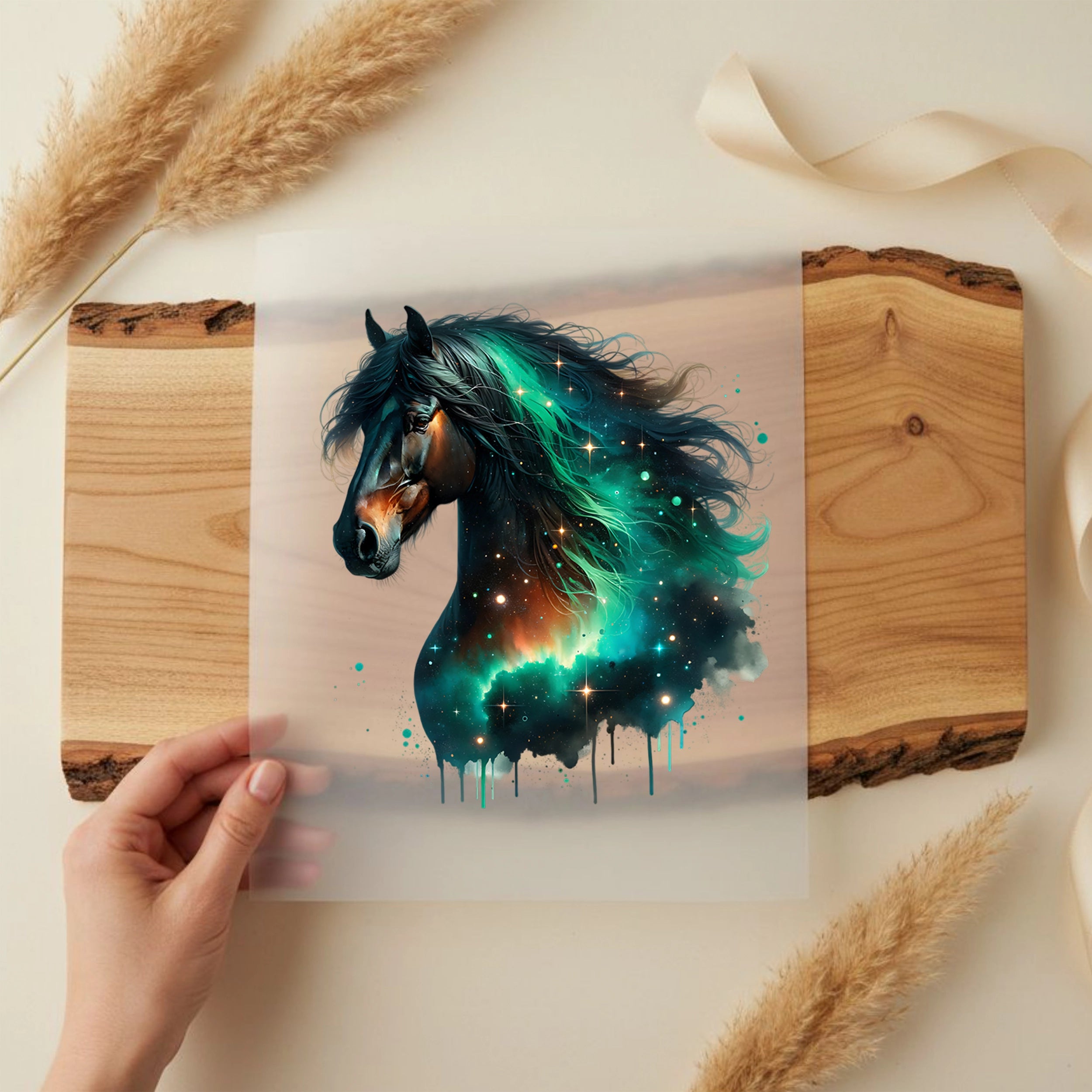 Bügelbild Galaxie Pferd Greenlight