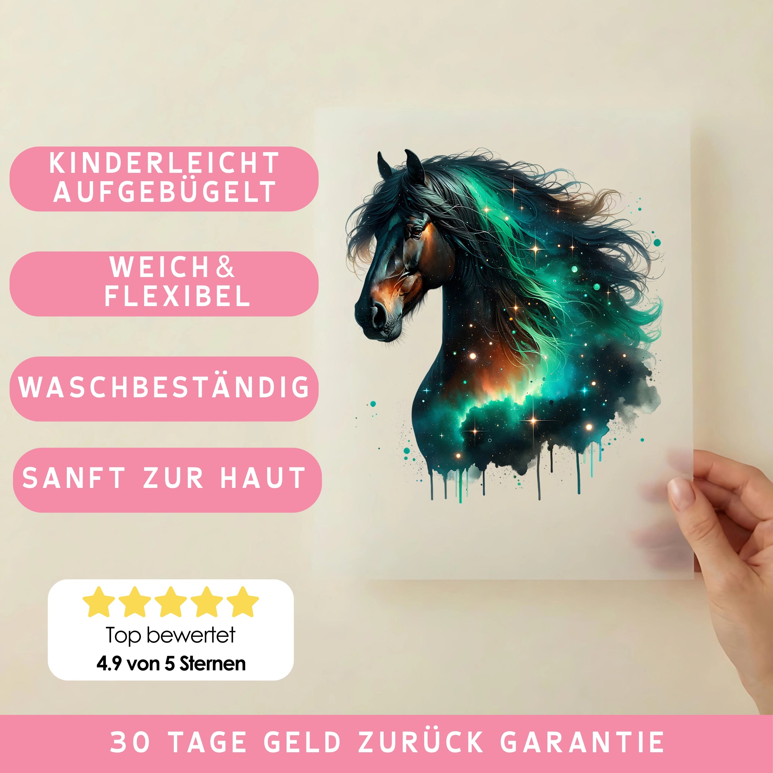 Bügelbild Galaxie Pferd Greenlight