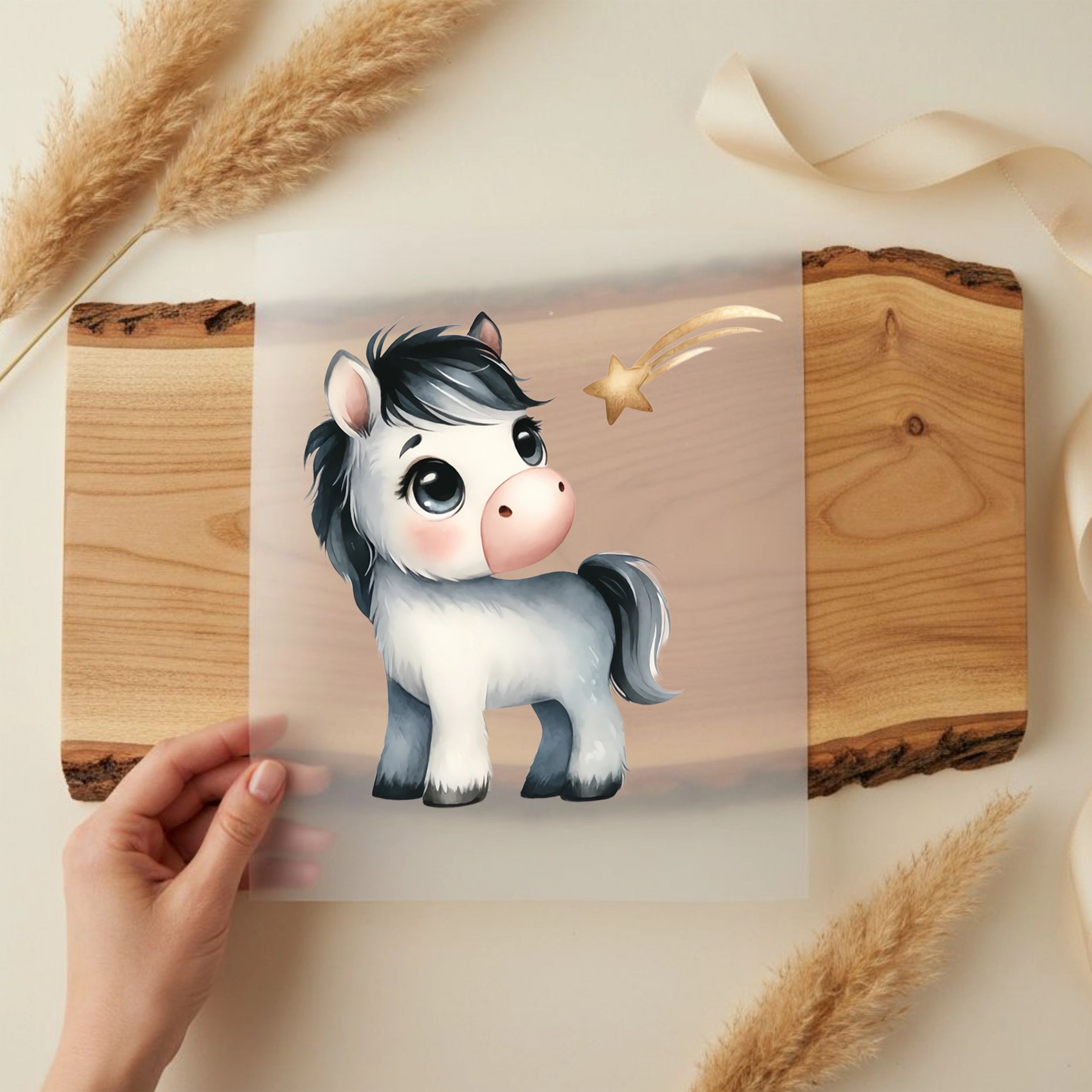 Bügelbild Pony und Sternschnuppe