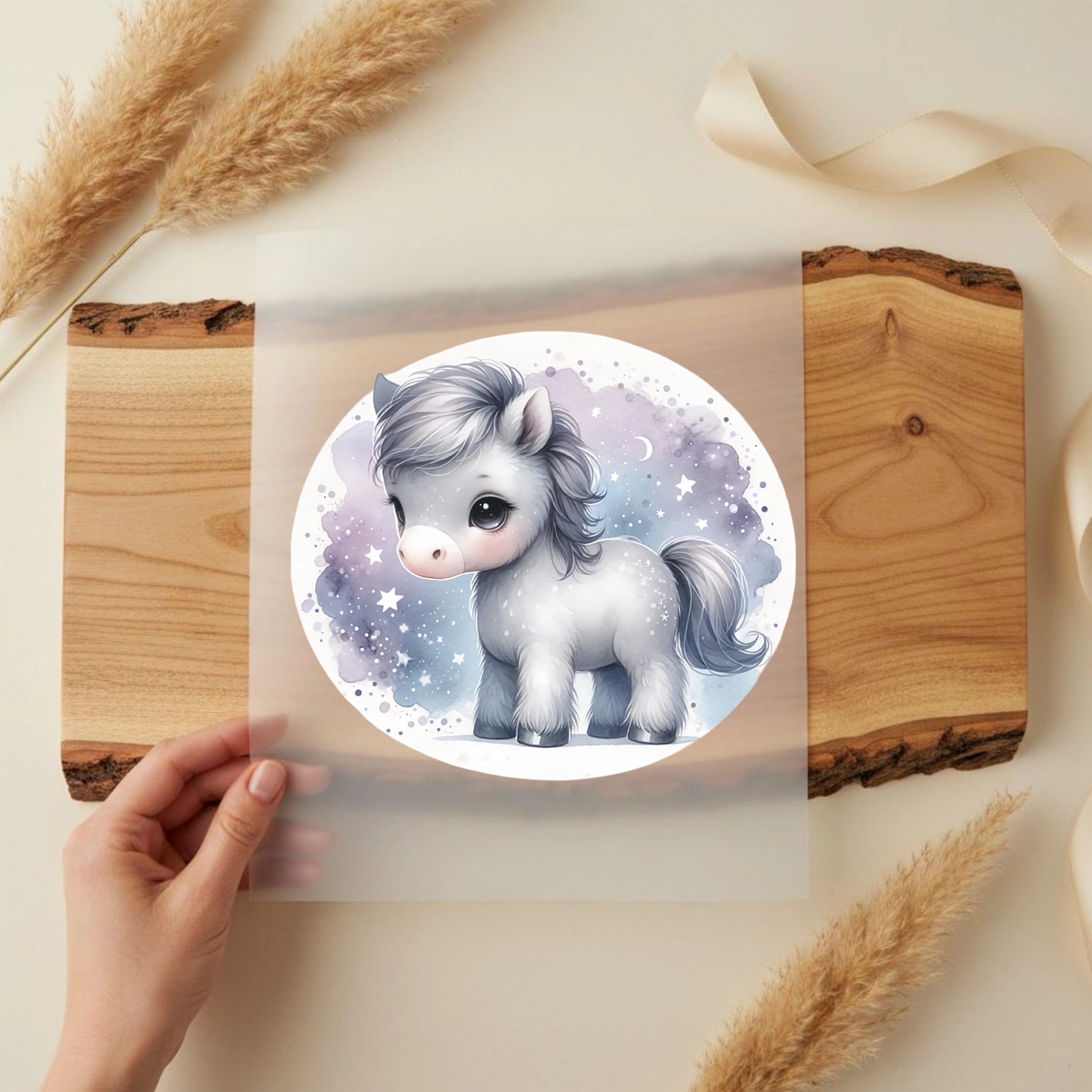 Bügelbild Nachthimmel Pony