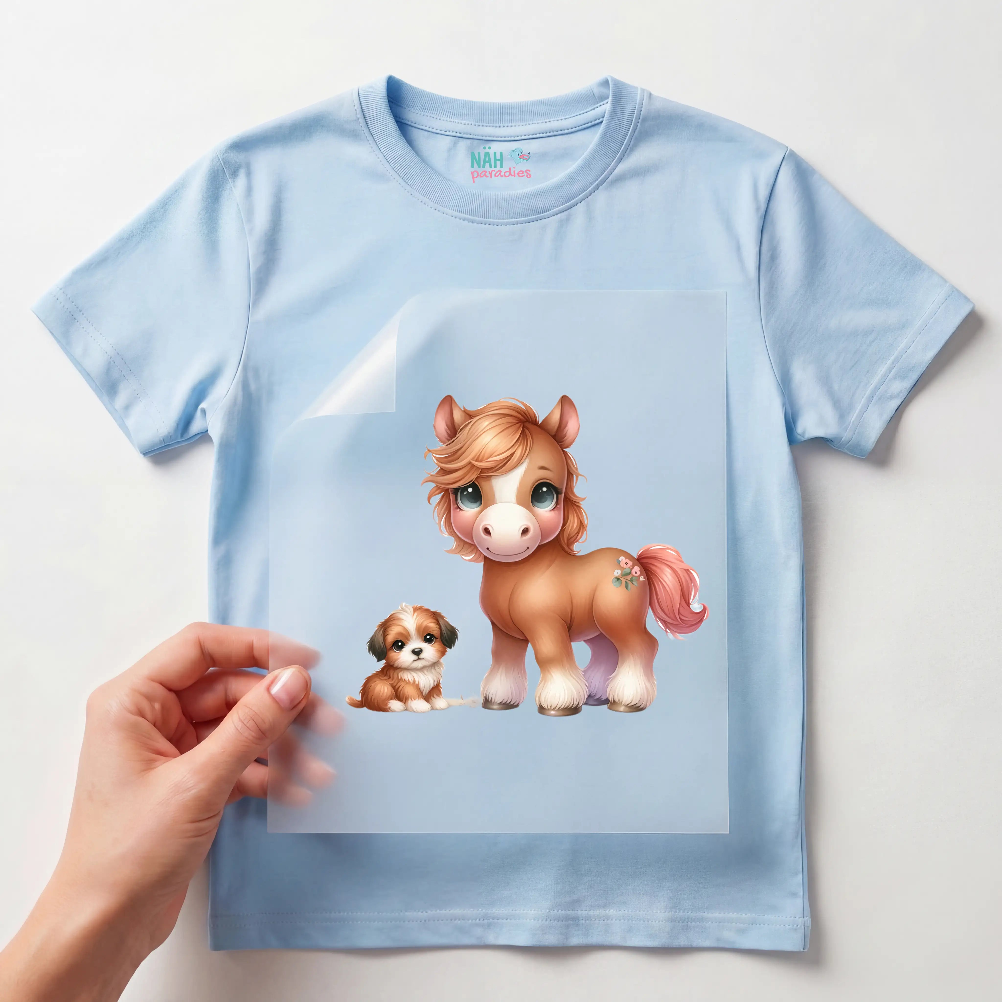 Bügelbild Tierfreundschaft Pony & Hund
