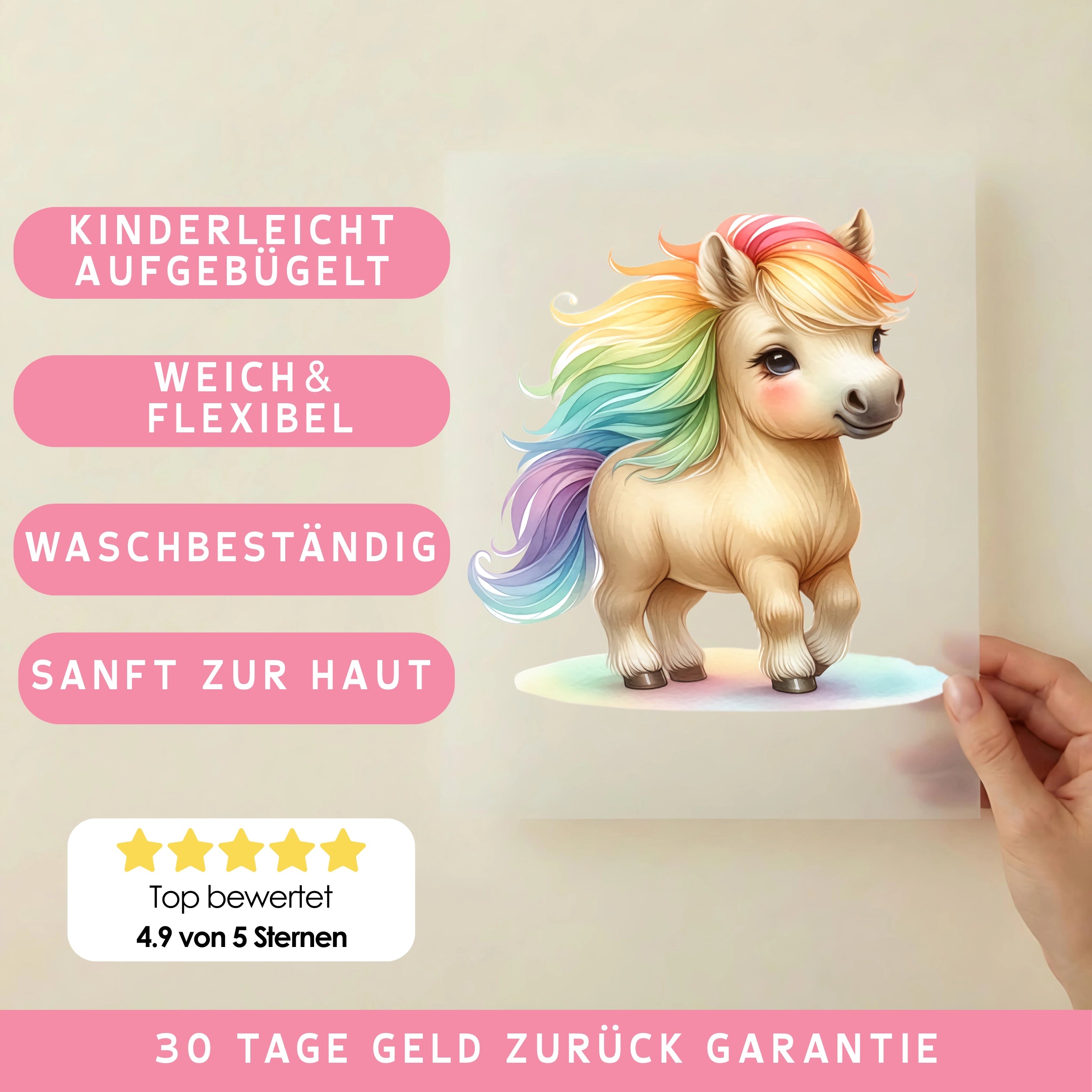 Bügelbild Traumpony in Pastell