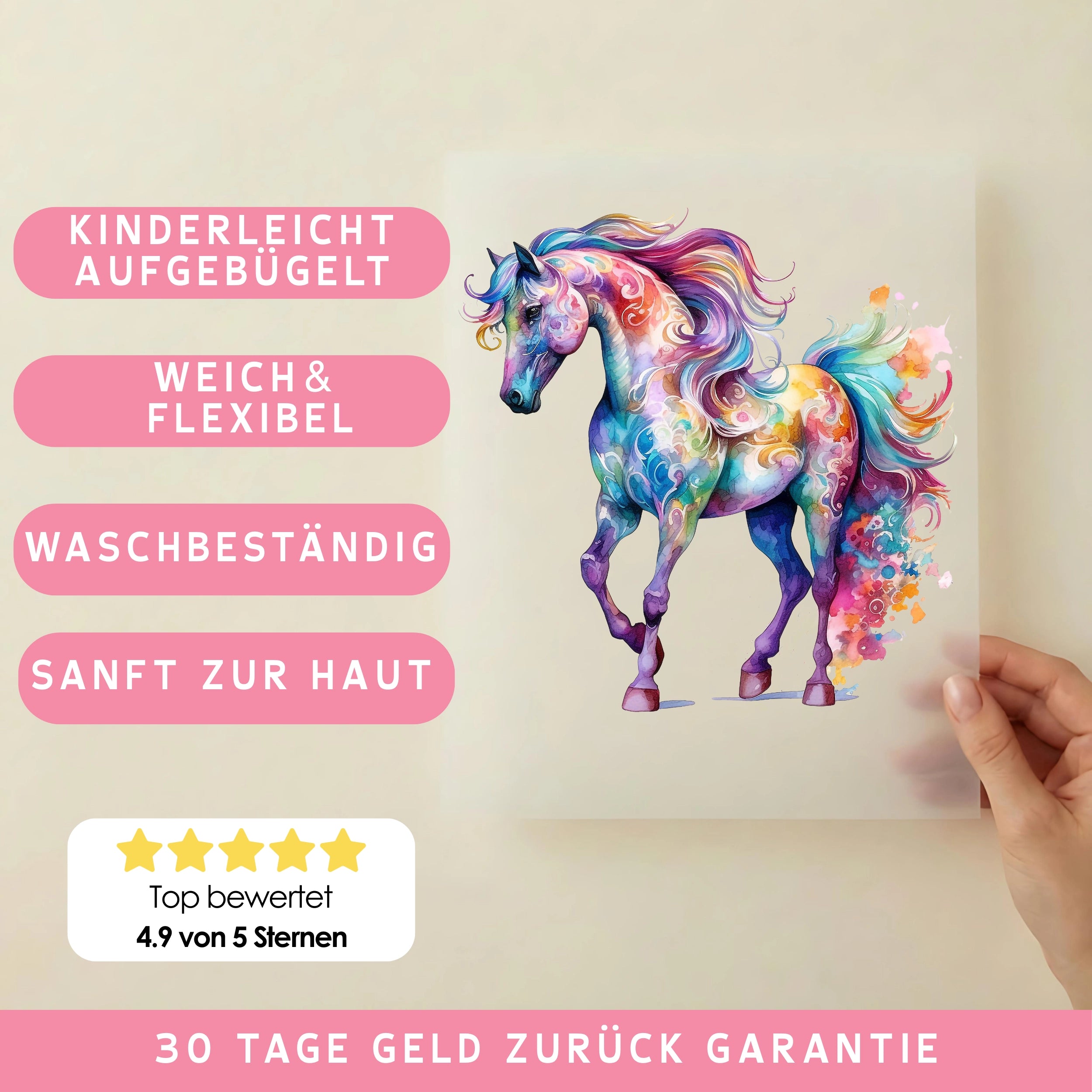 Bügelbild Aquarell Traumpferd