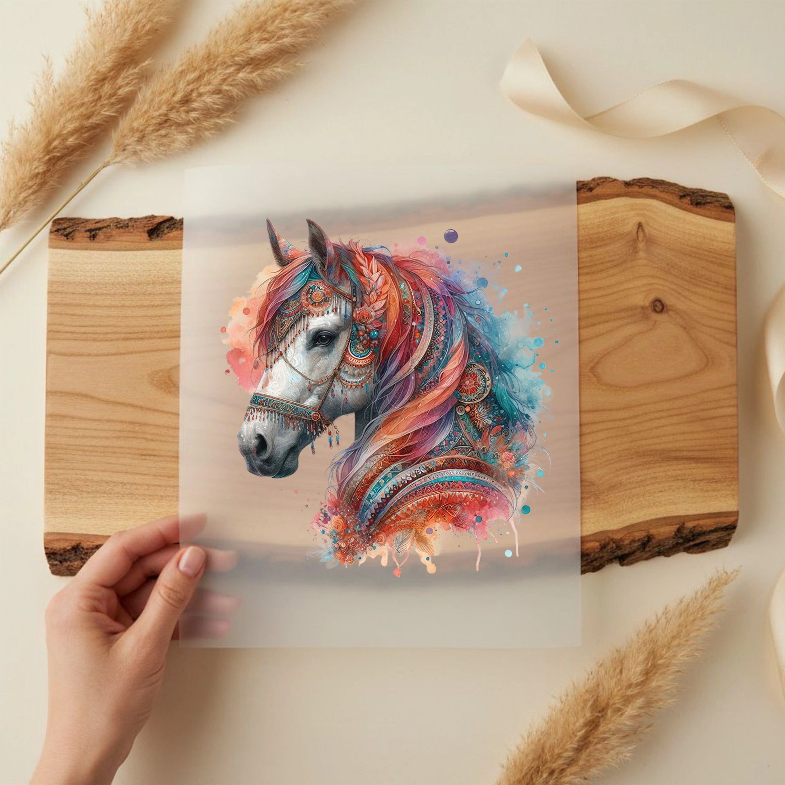 Bügelbild Boho Pferd Colorful Soul