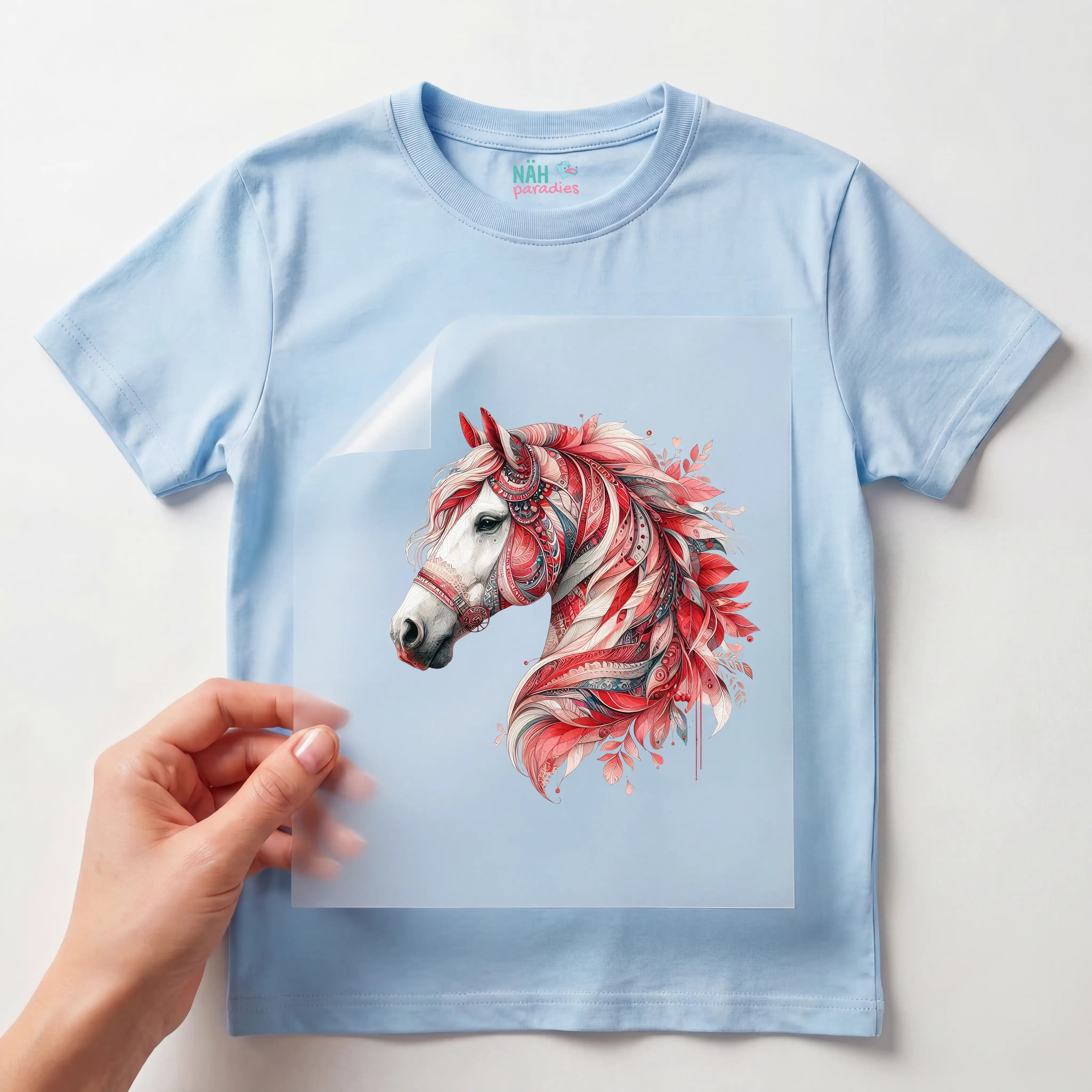 Bügelbild Boho Pferd Rot