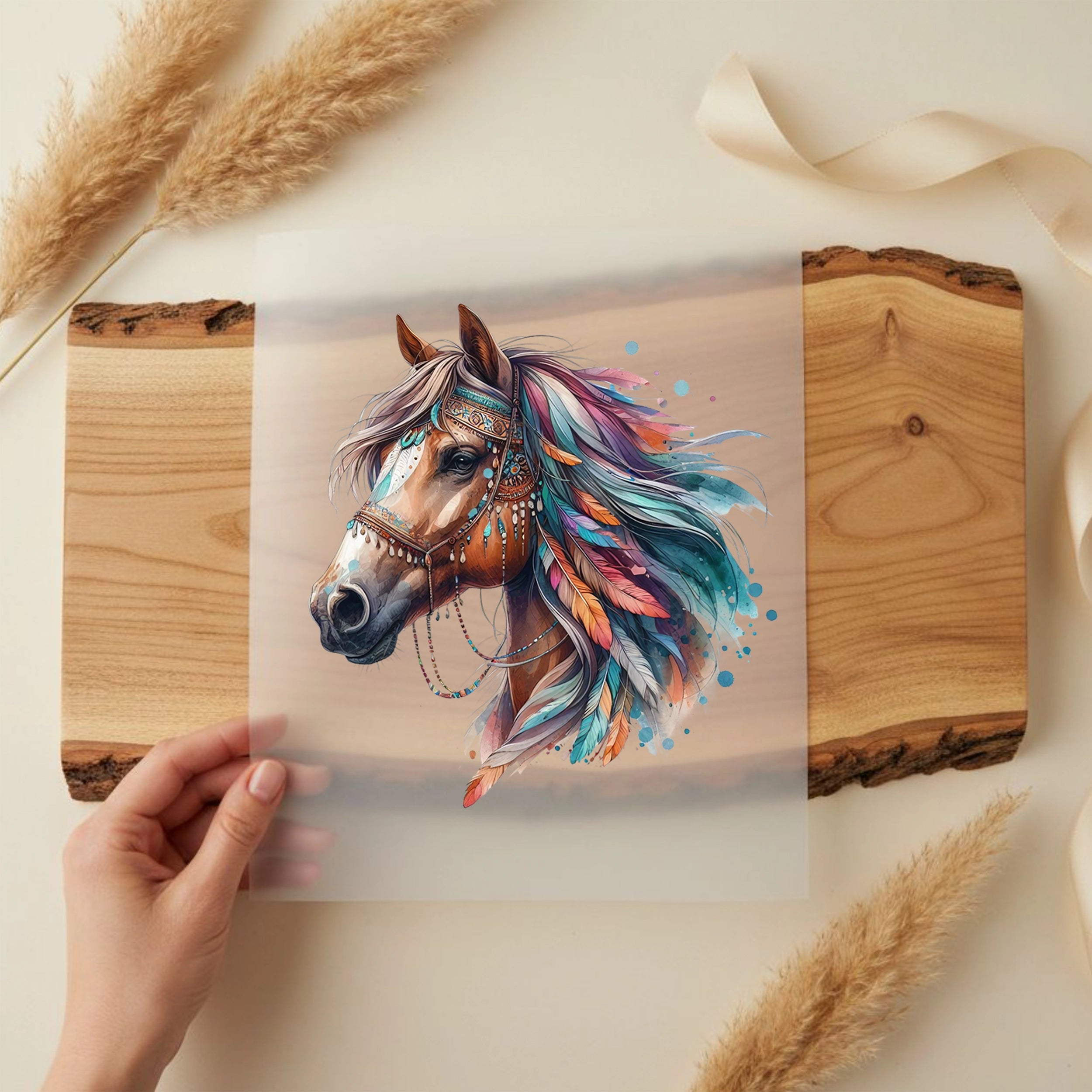 Bügelbild Boho Pferd Wild Heart