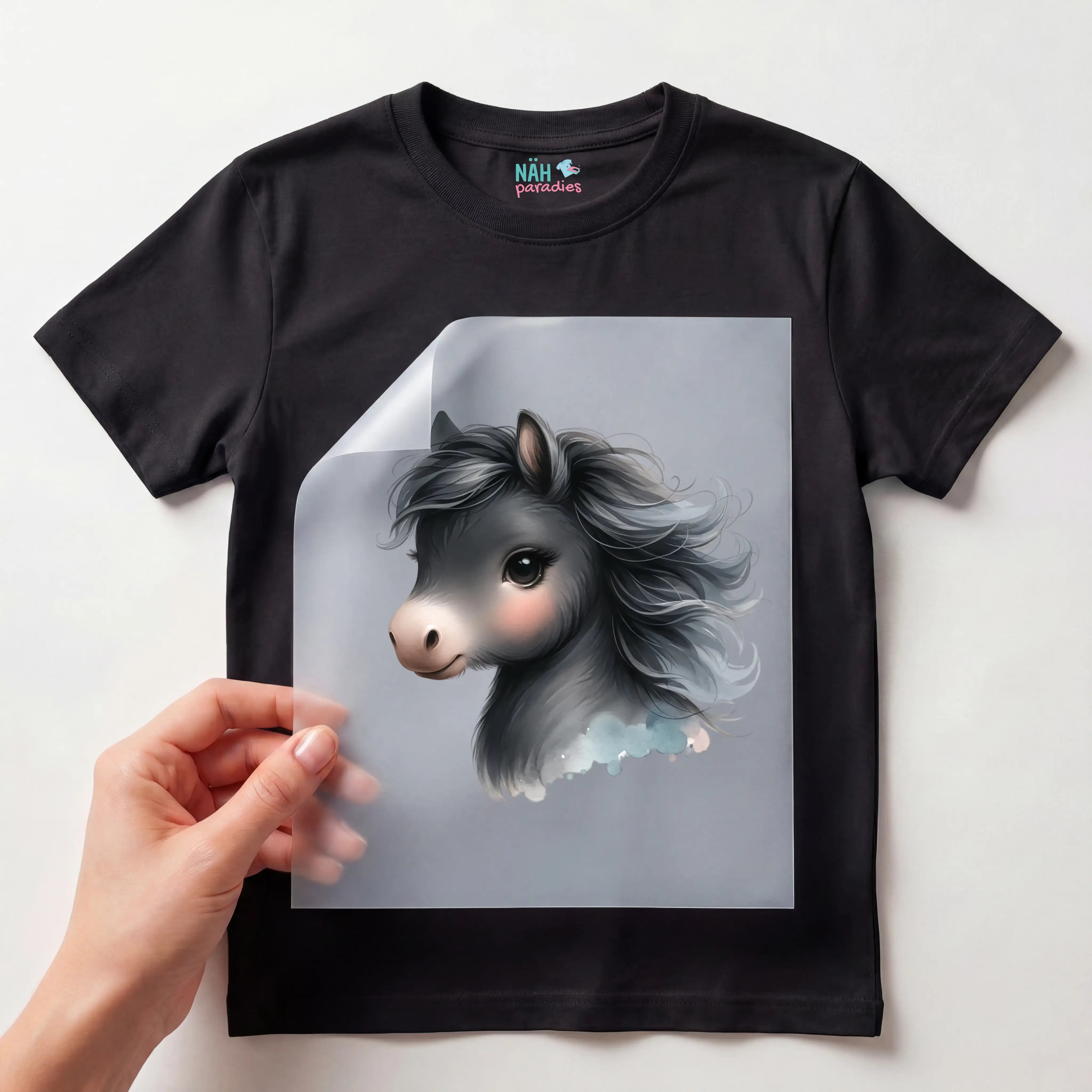 Bügelbild Elegantes Schwarzes Pony