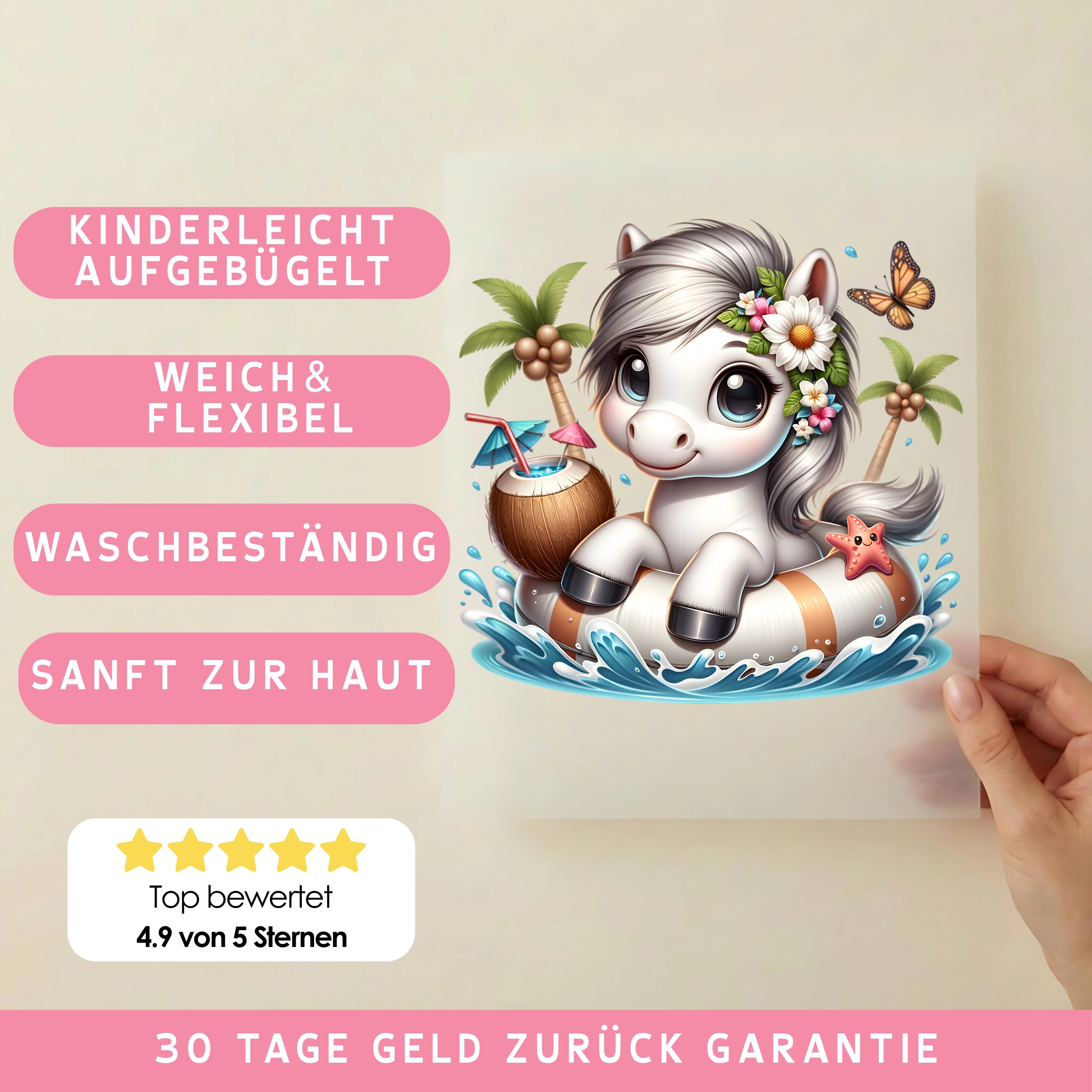 Bügelbild karibisches Pony Wölkchen