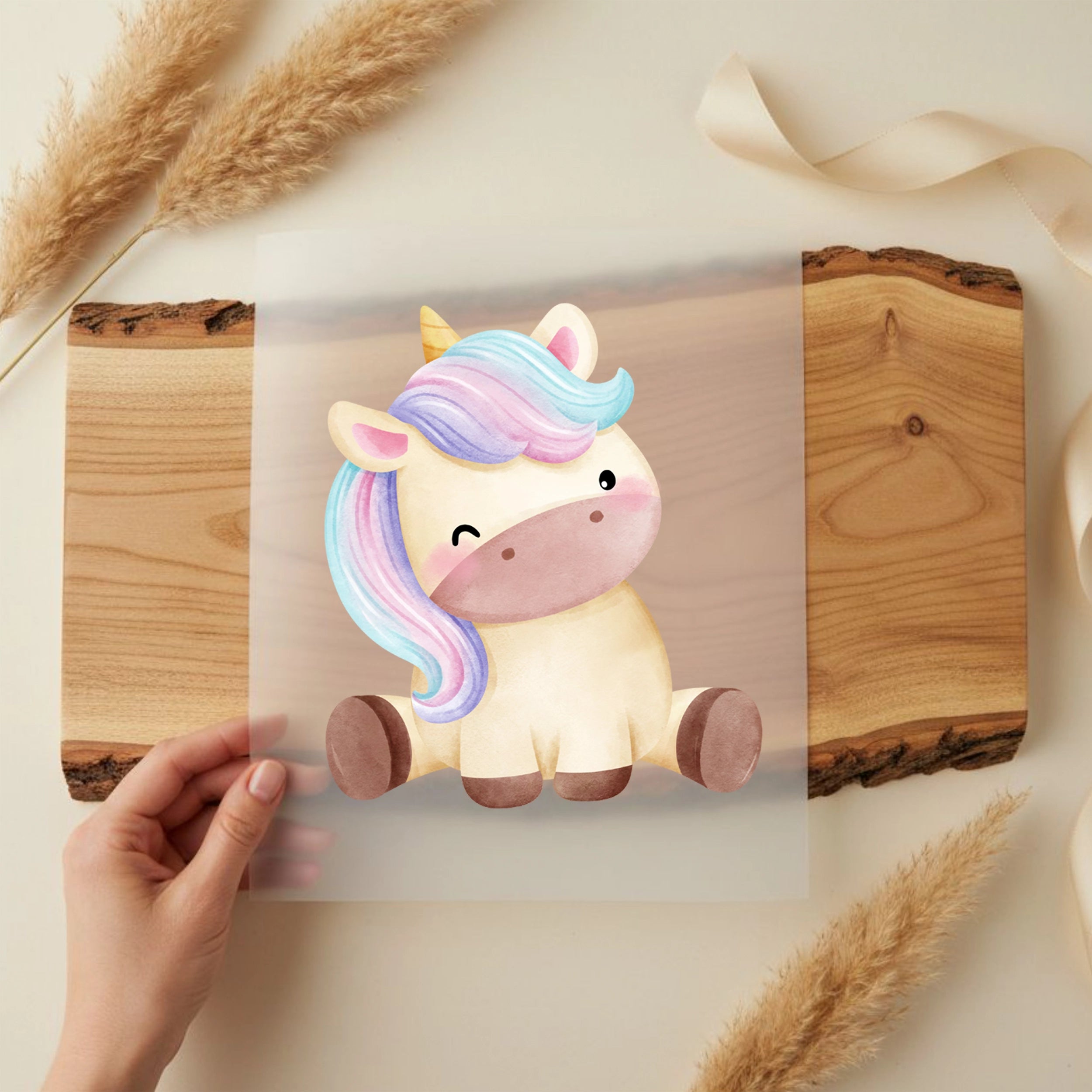 Bügelbild Einhorn Pastel