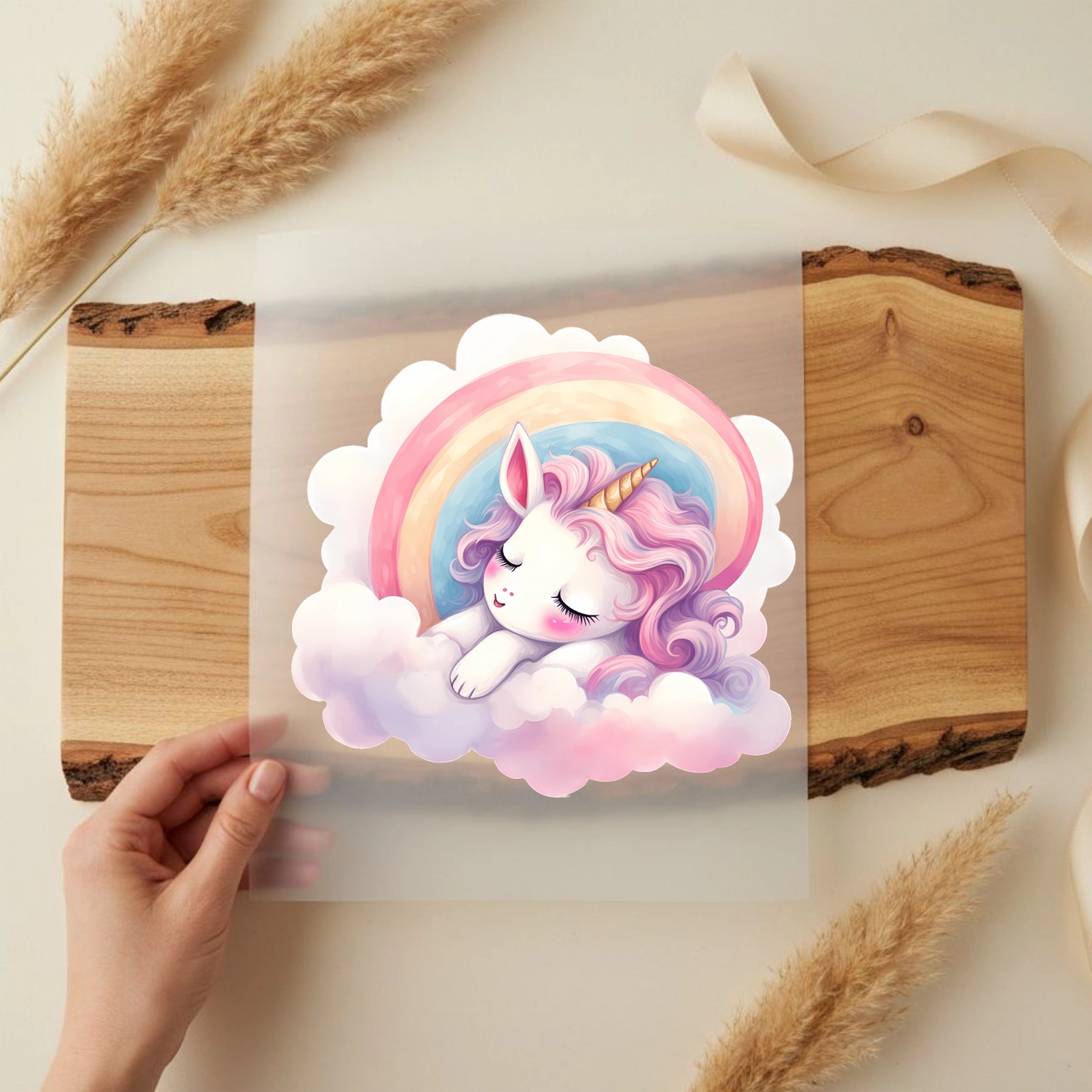 Bügelbild Einhorn Regenbogentraum