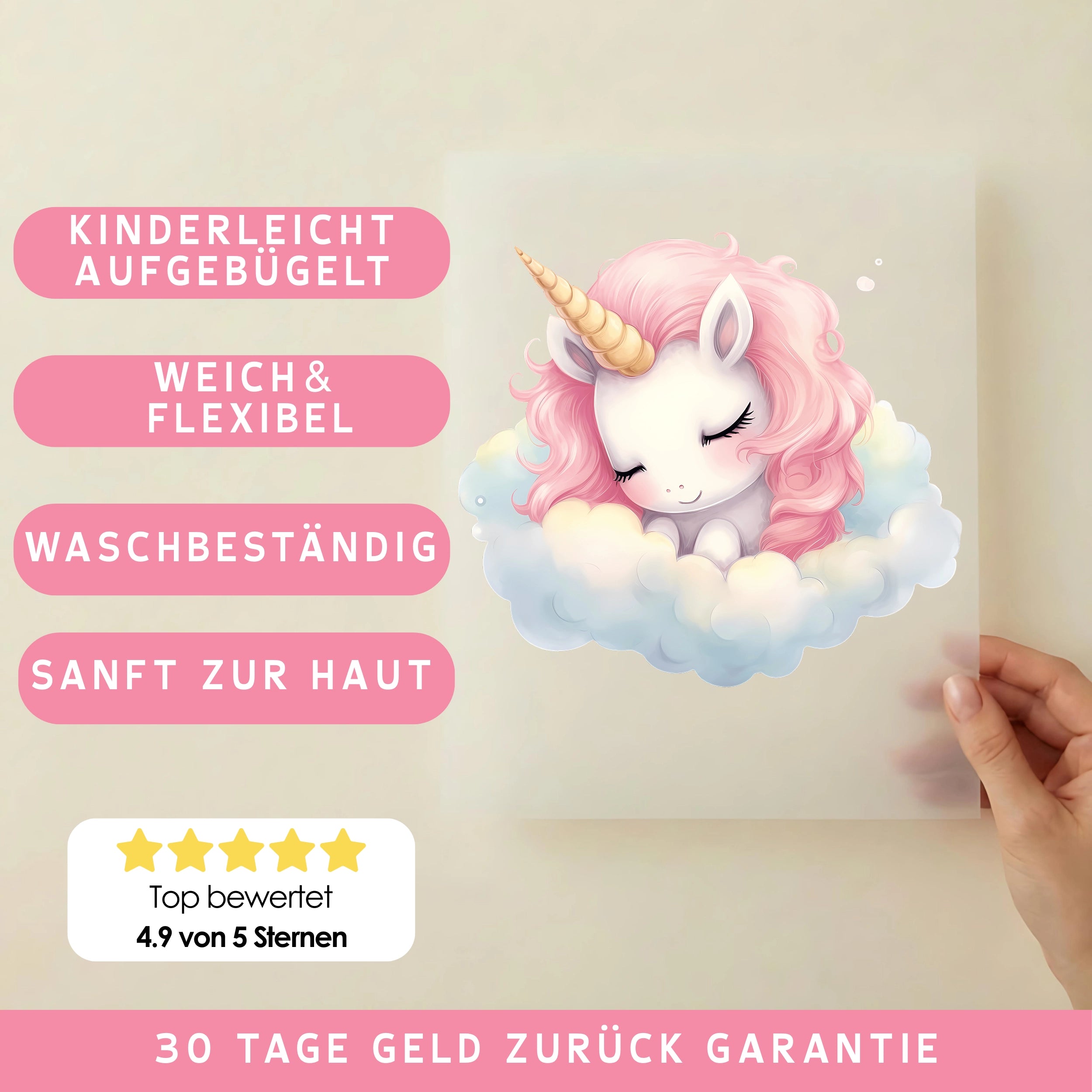 Bügelbild Einhorn Träumchen