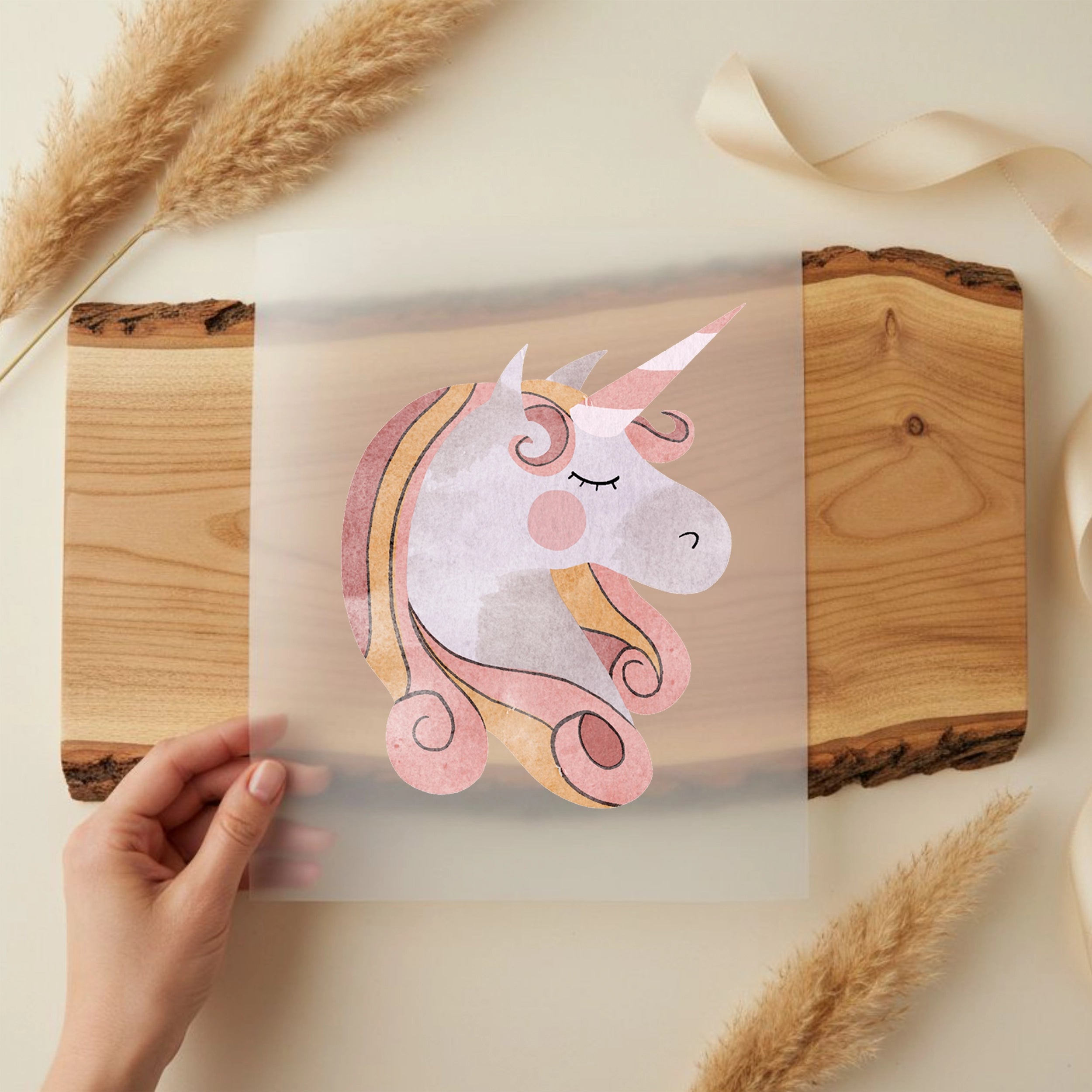 Bügelbild Wasserfarben Einhorn