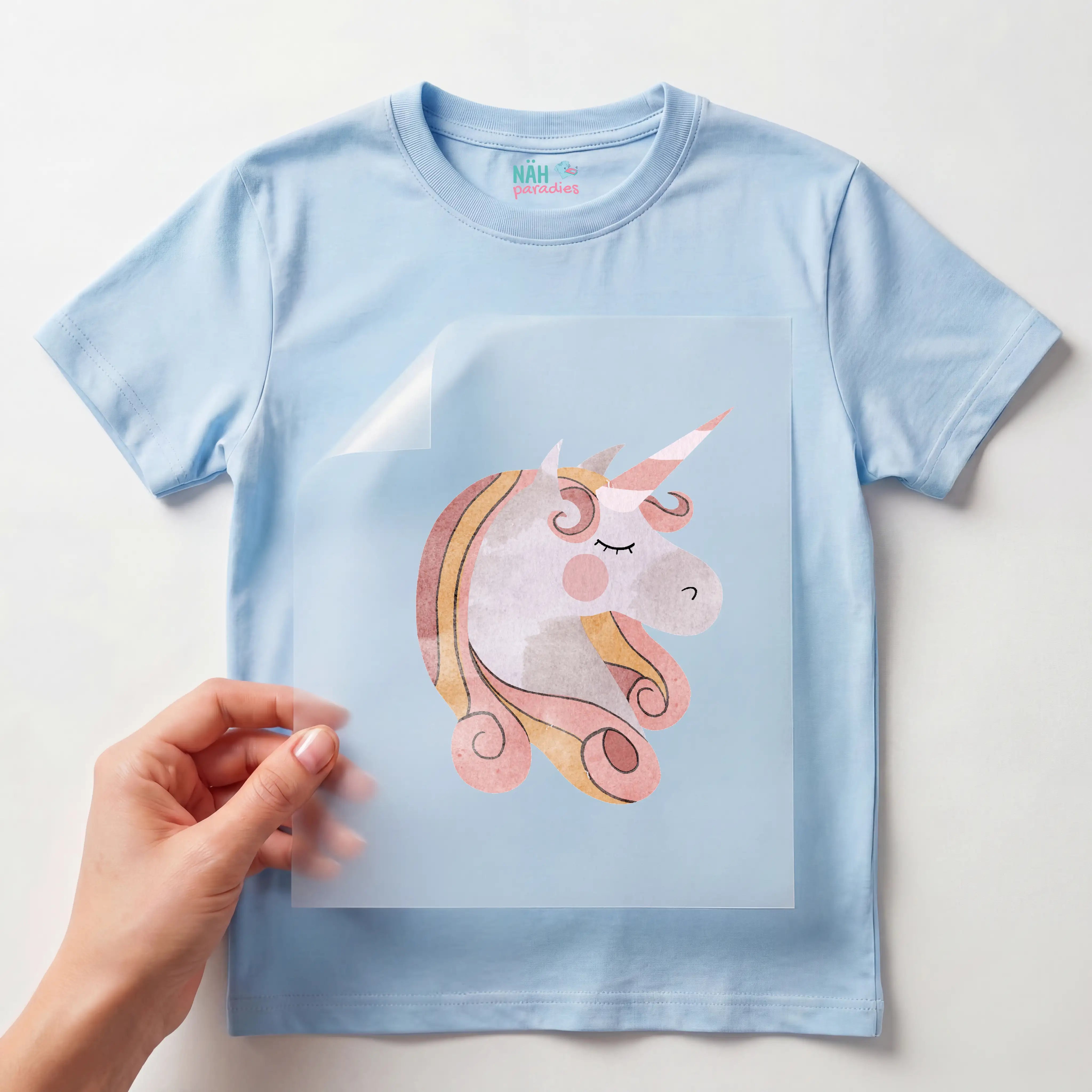 Bügelbild Wasserfarben Einhorn