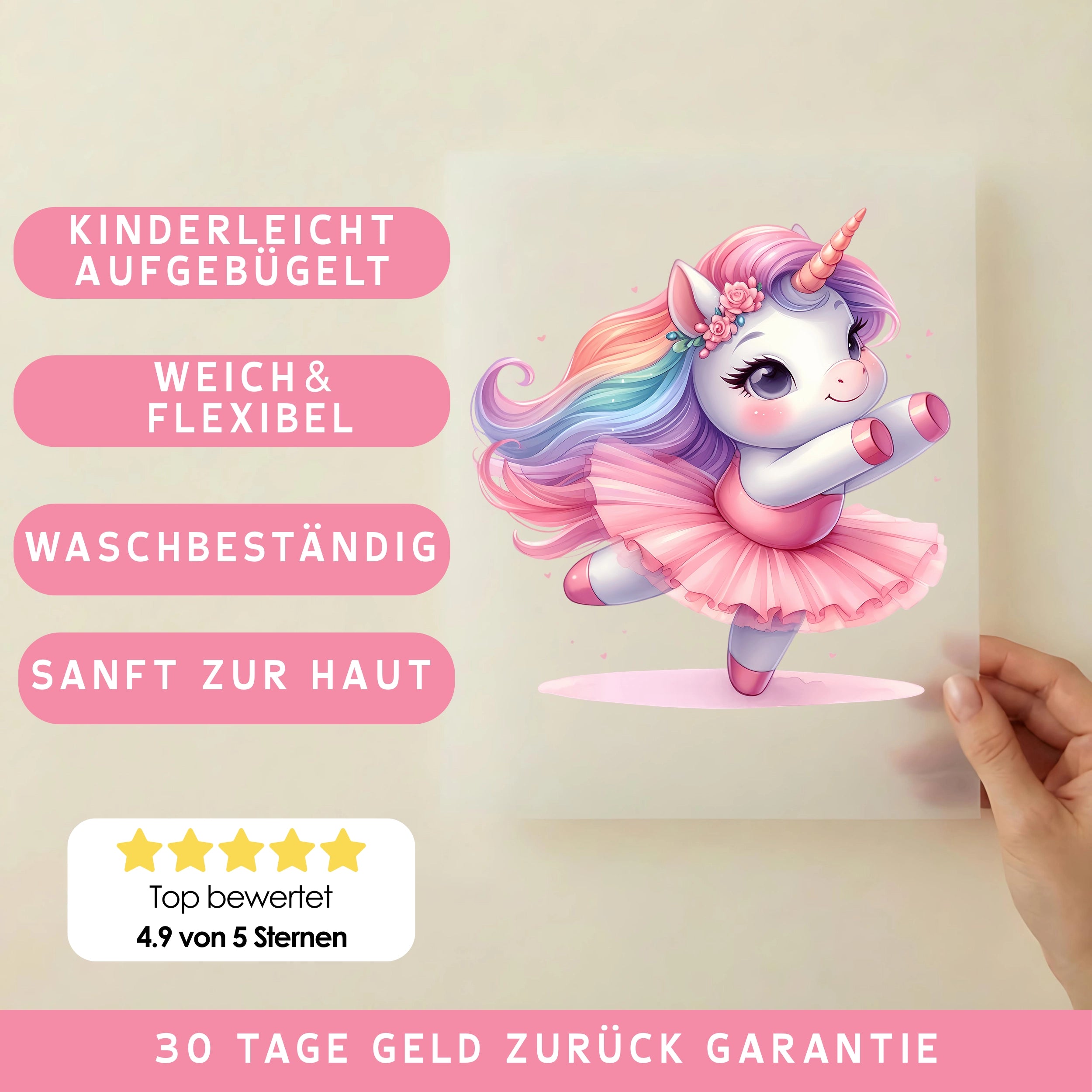 Bügelbild Ballett Einhorn