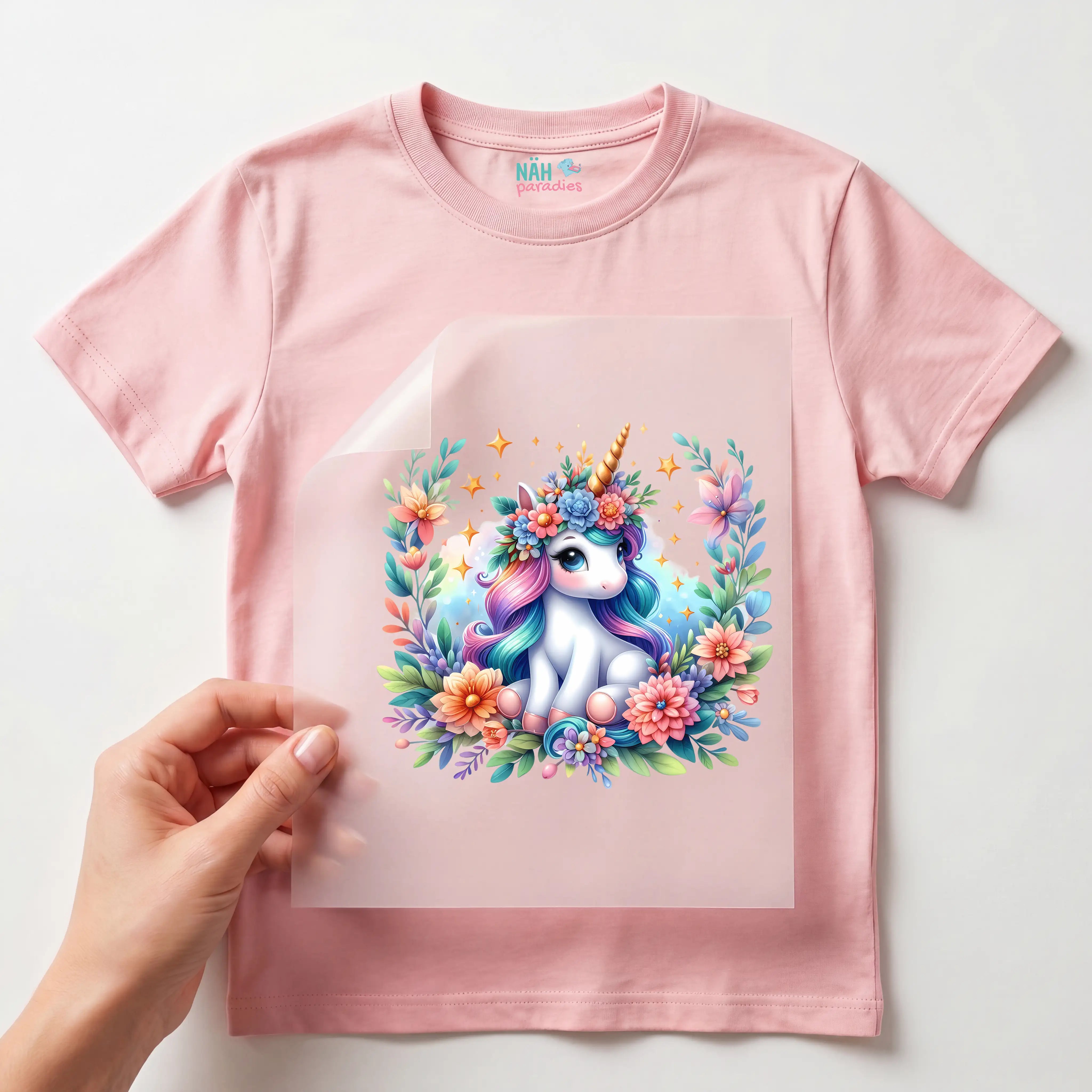 Bügelbild Blumeneinhorn