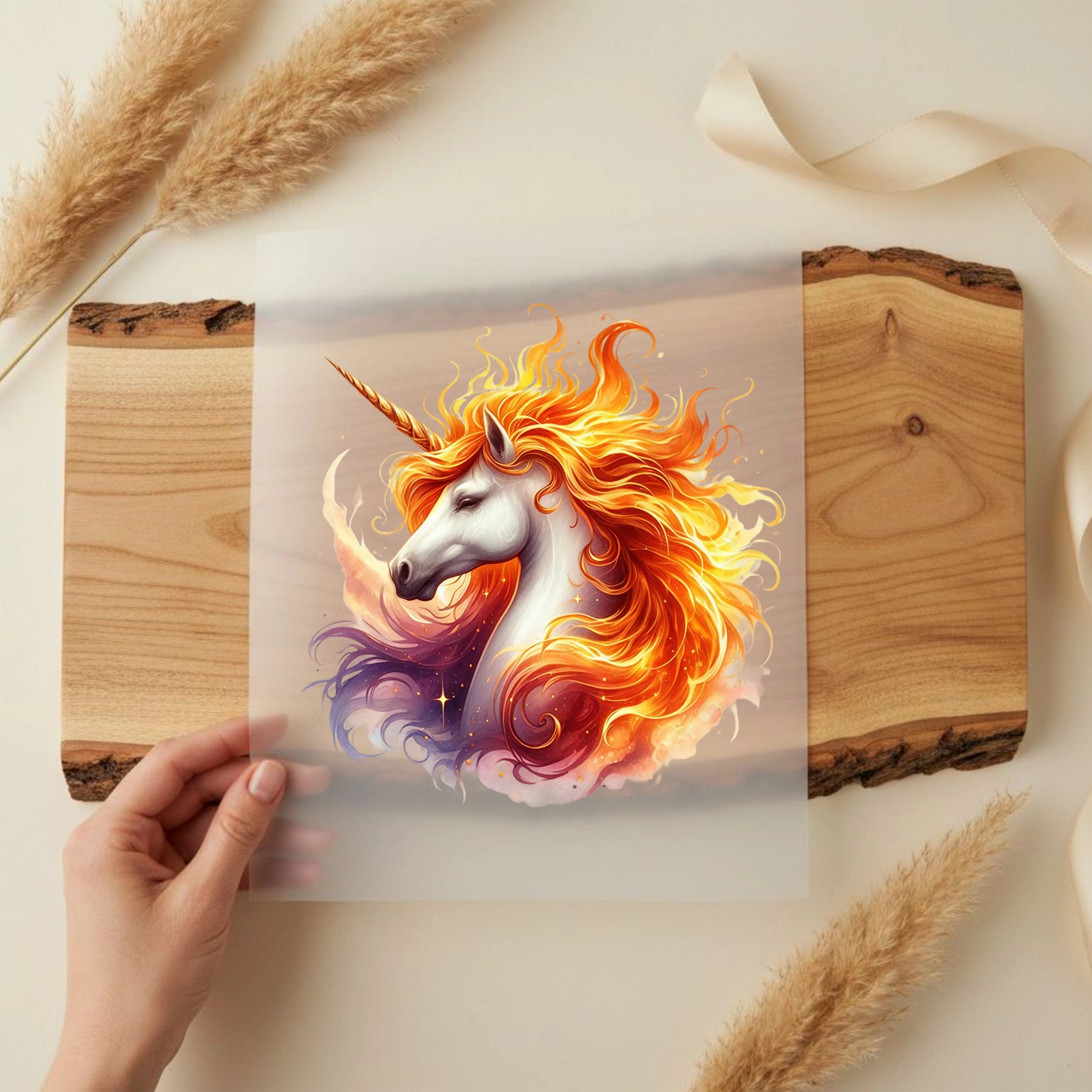 Bügelbild Einhorn Flammenmähne