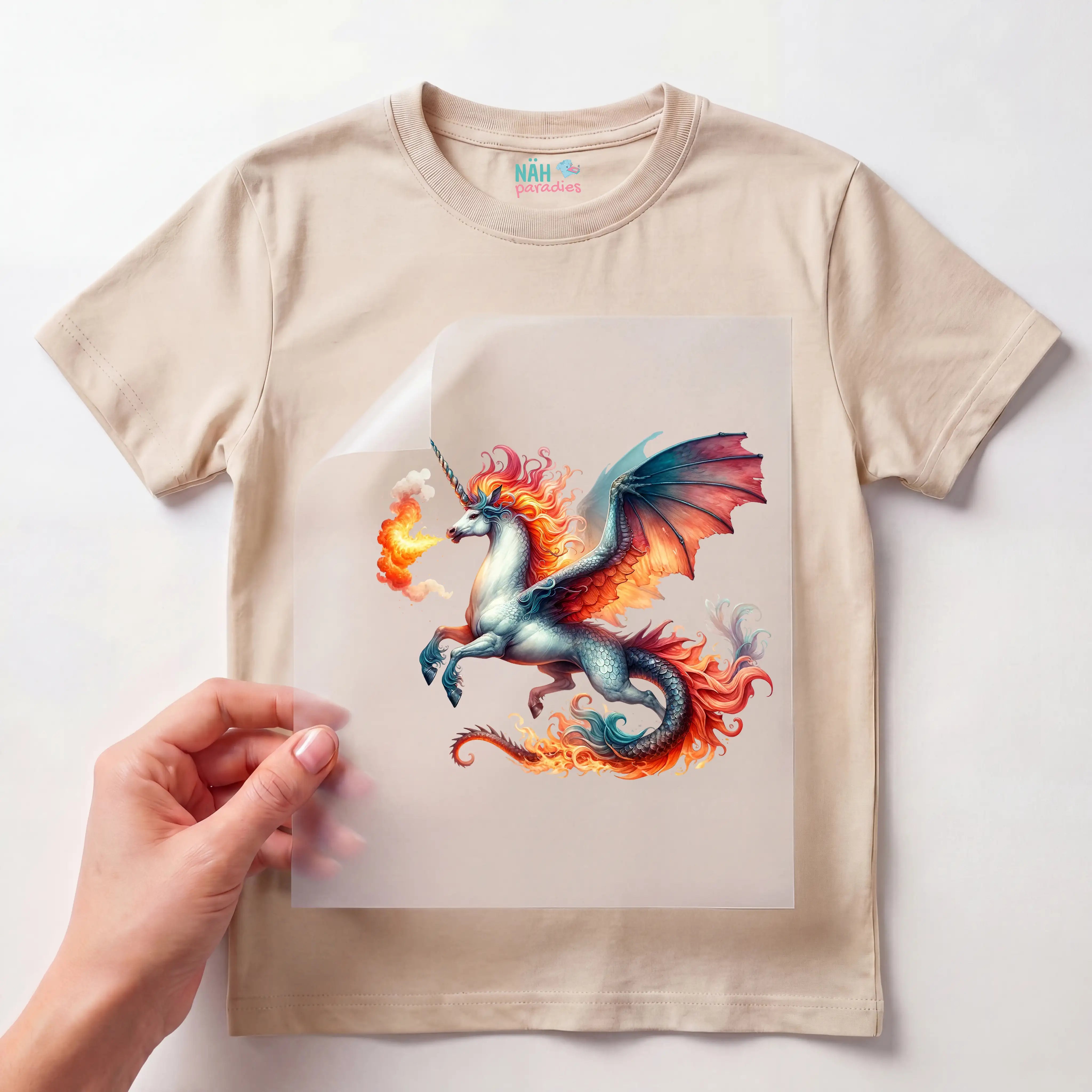 Bügelbild Einhorn Inferno Flügel
