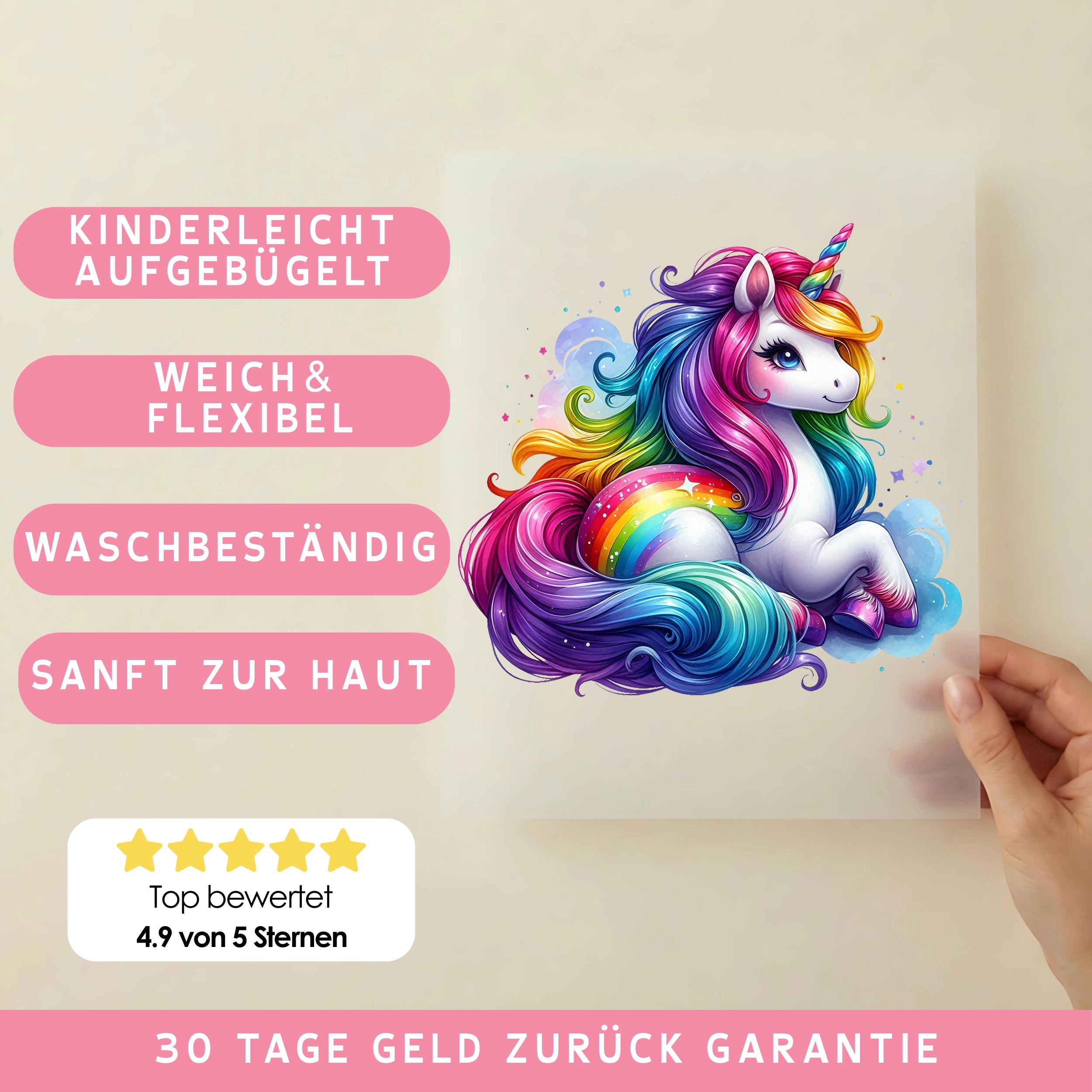 Bügelbild Einhorn Nia Buntmagie