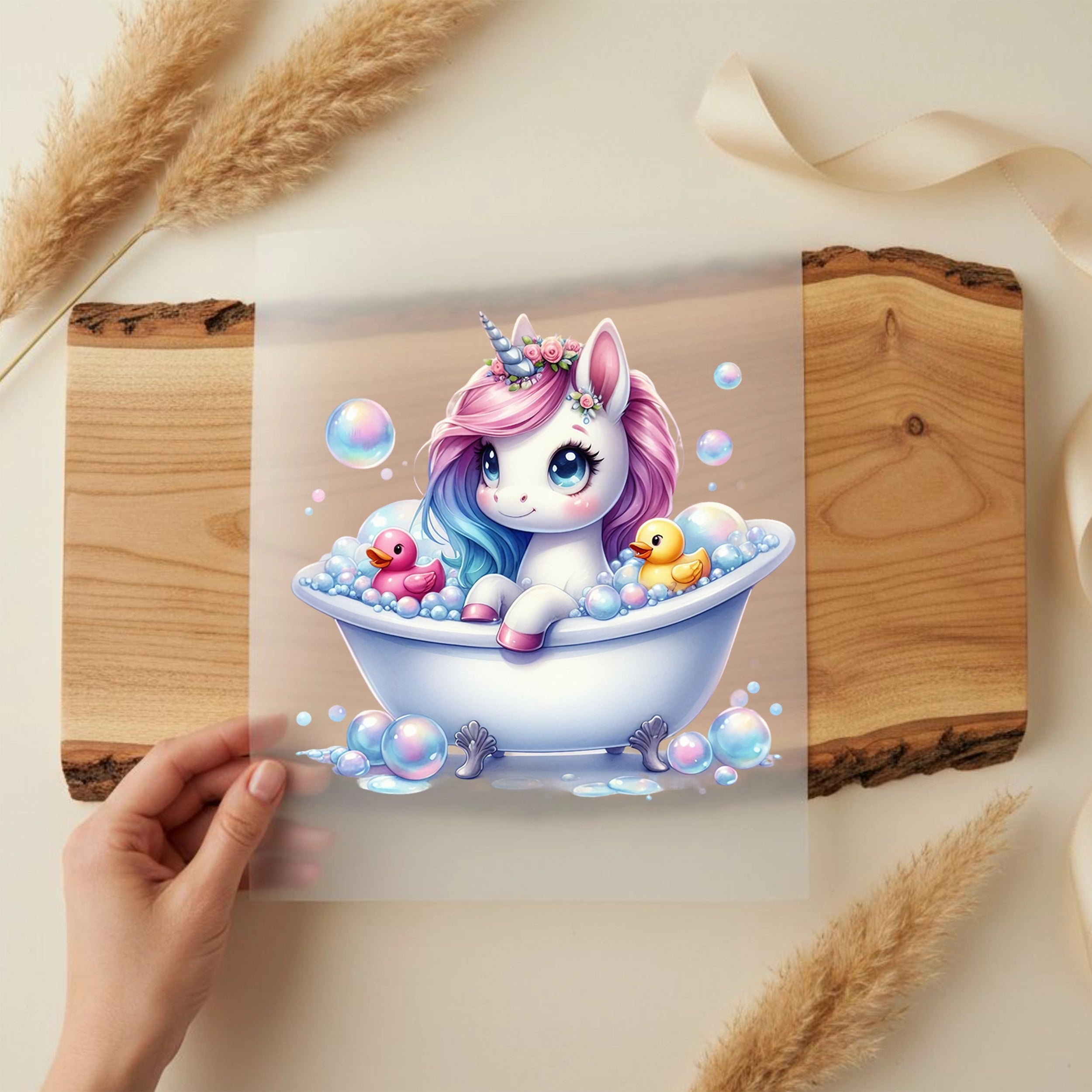 Bügelbild Einhorn Rosie Badeparadies