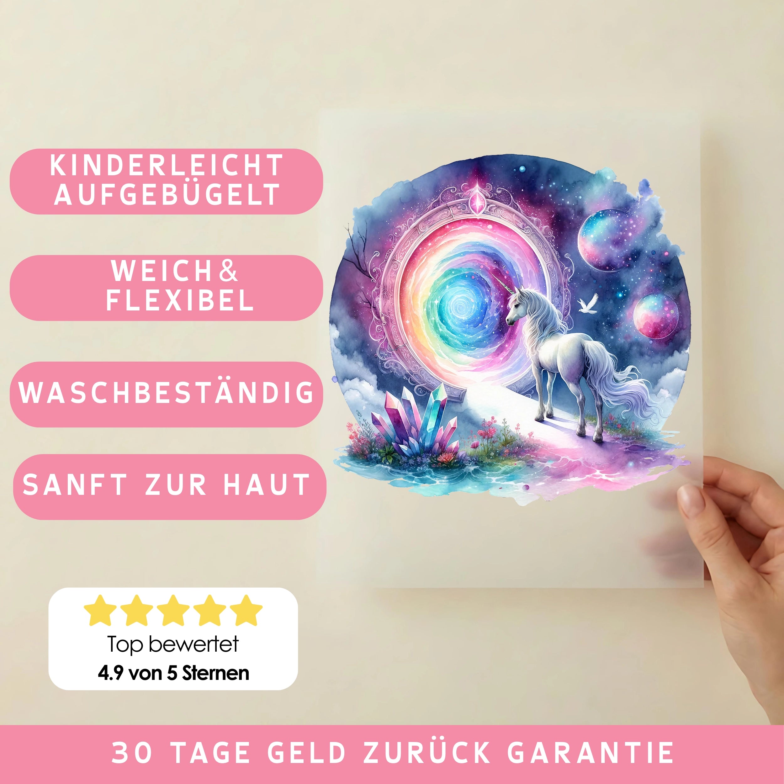 Bügelbild Einhorn Stella Dimensionsportal