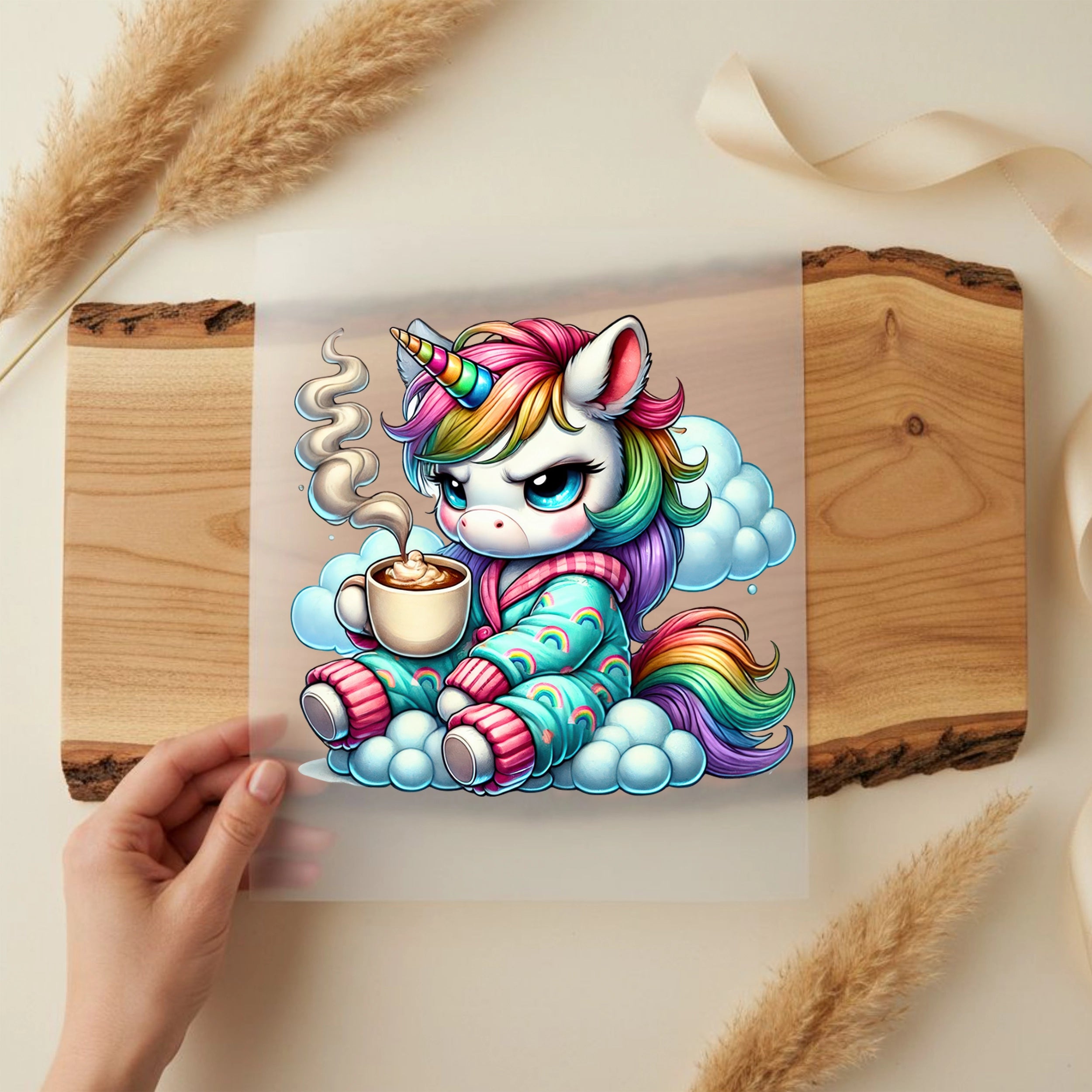 Bügelbild Einhorn Cappuccino Mood