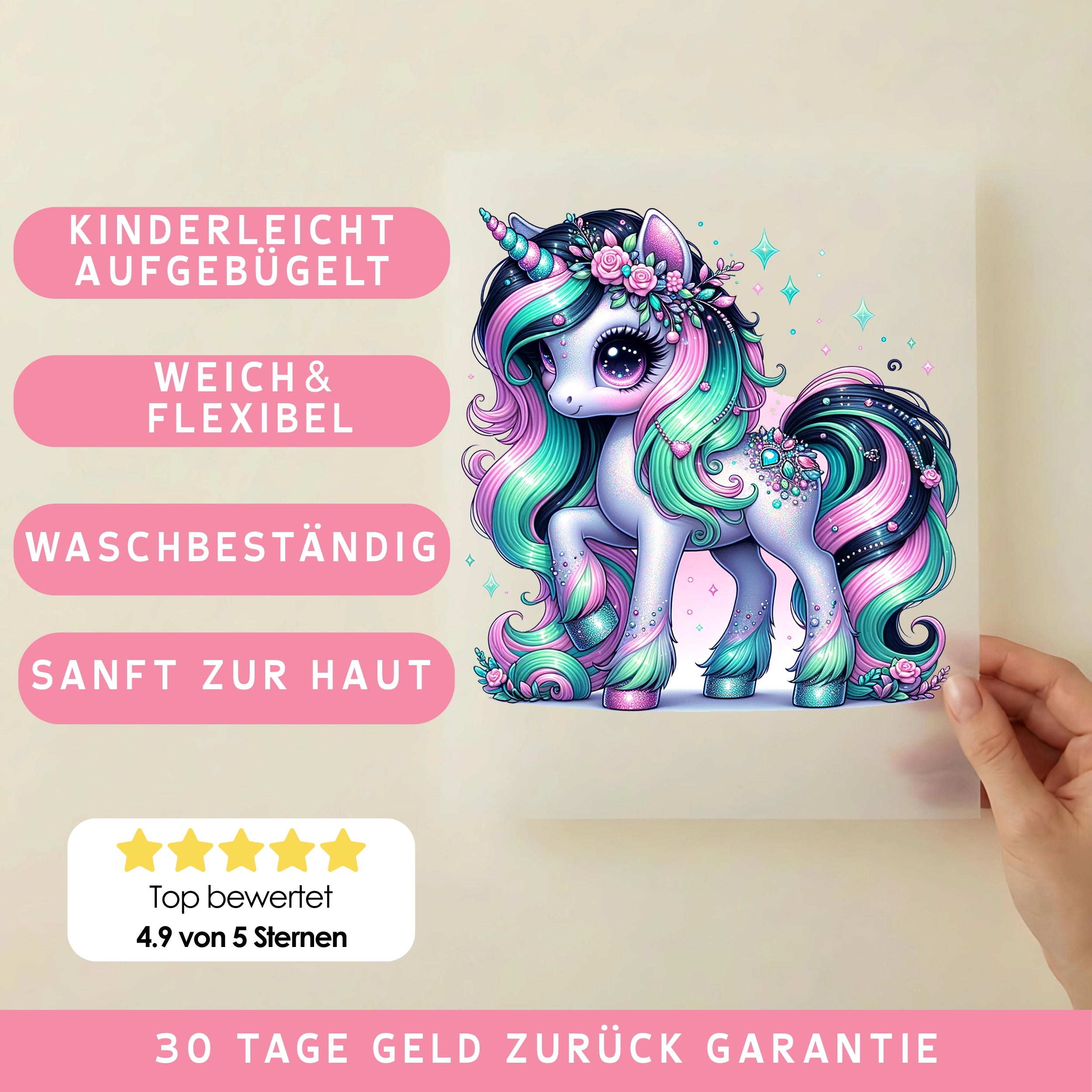 Bügelbild Einhorn Celestia Funkellicht