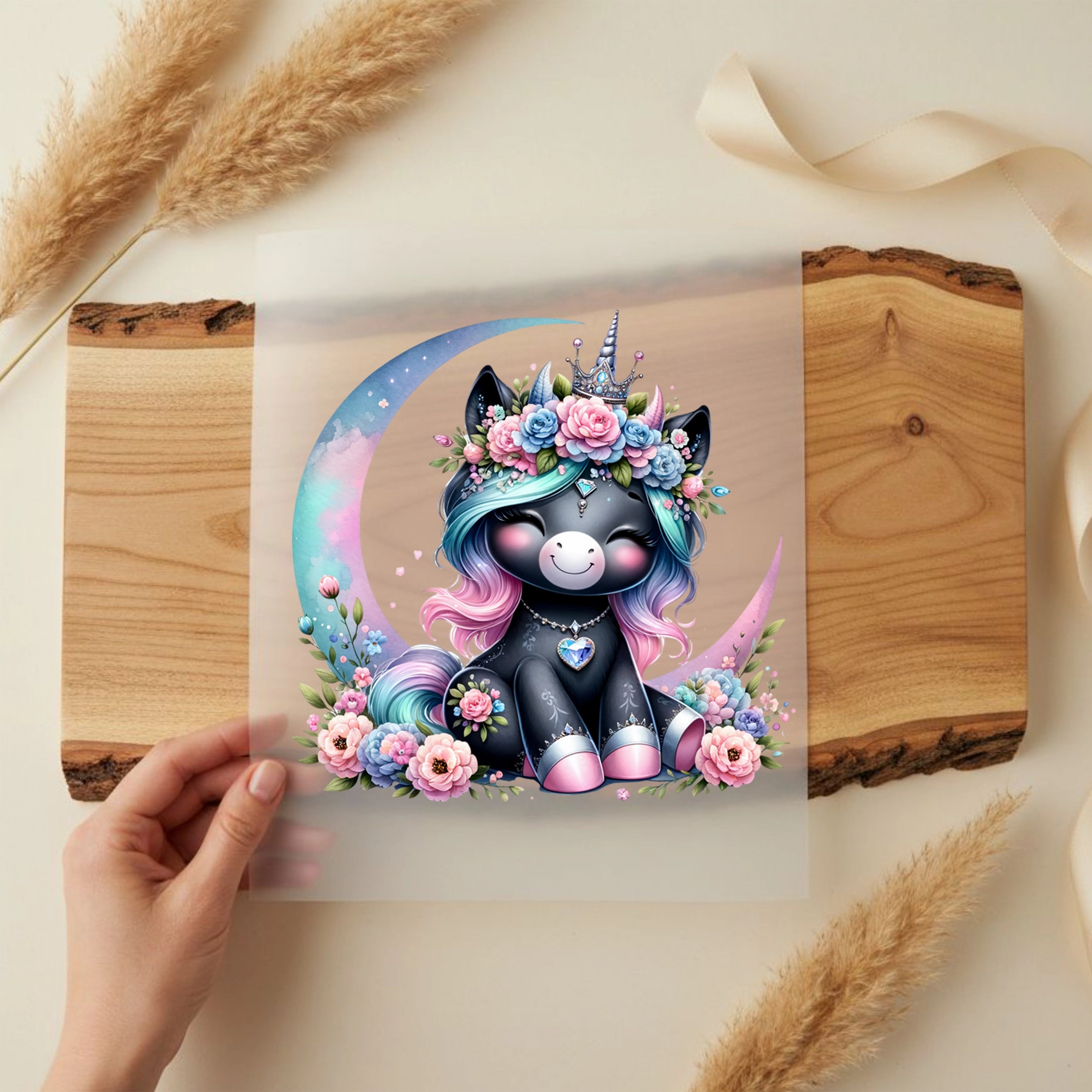 Bügelbild Einhorn Mondglanz