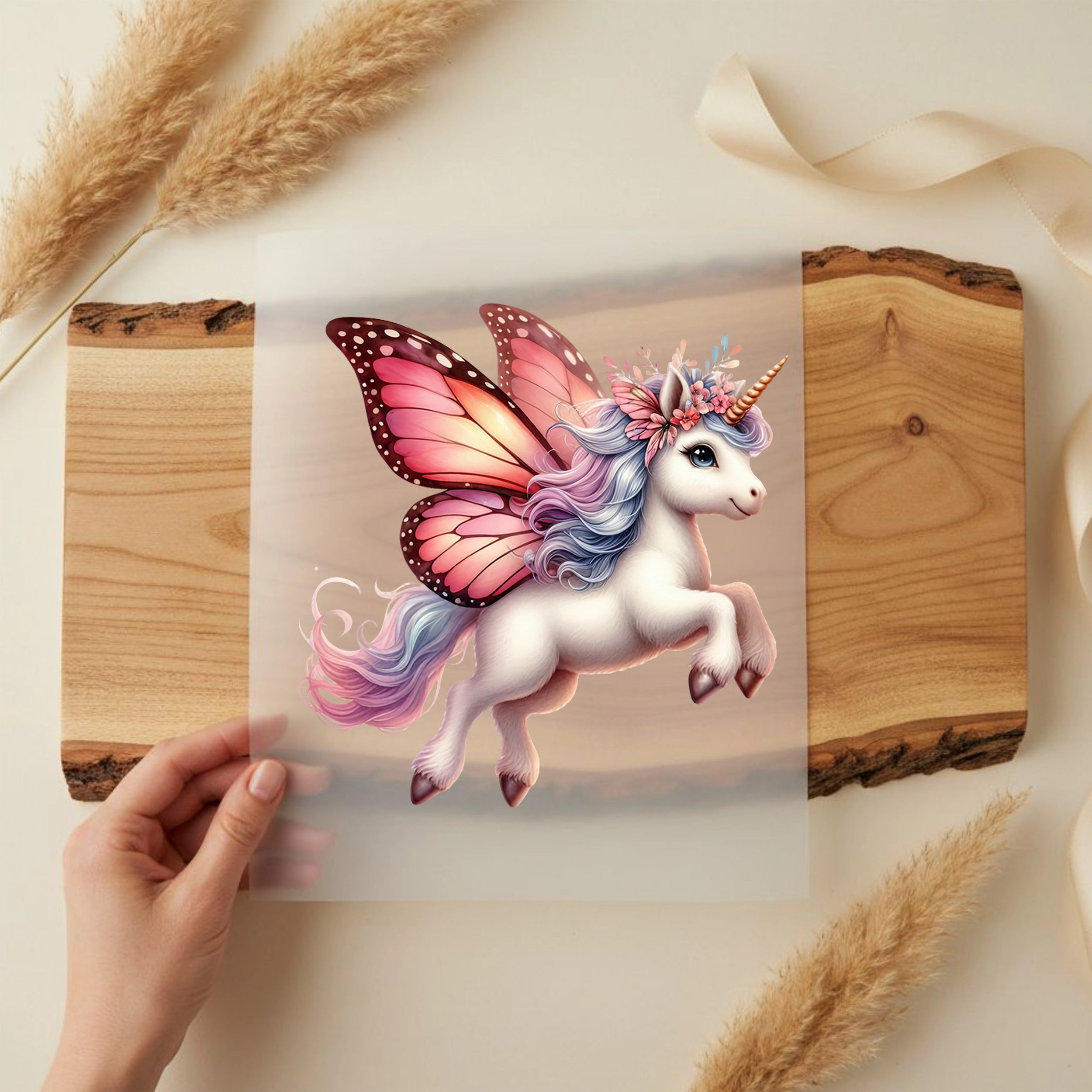 Bügelbild Einhorn Elara Feenflug