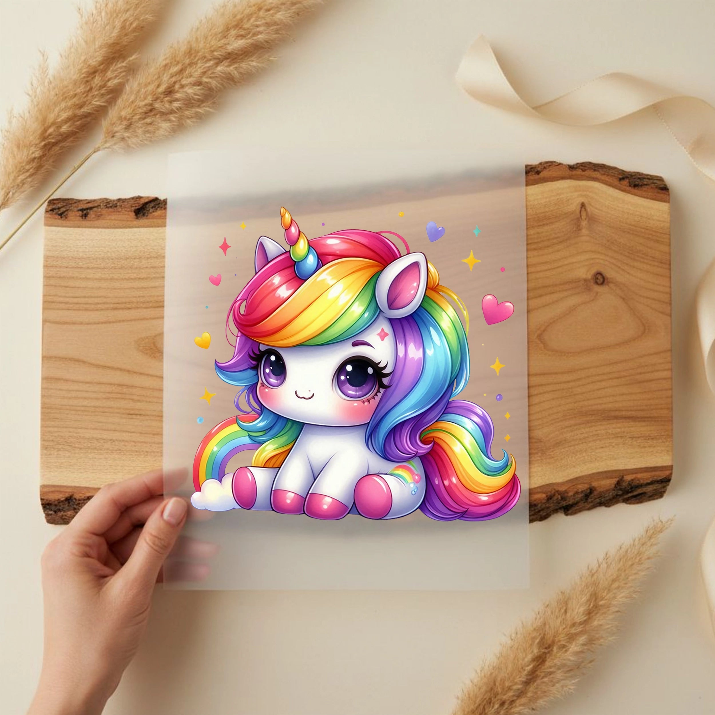 Bügelbild Einhorn Herzchenzauber