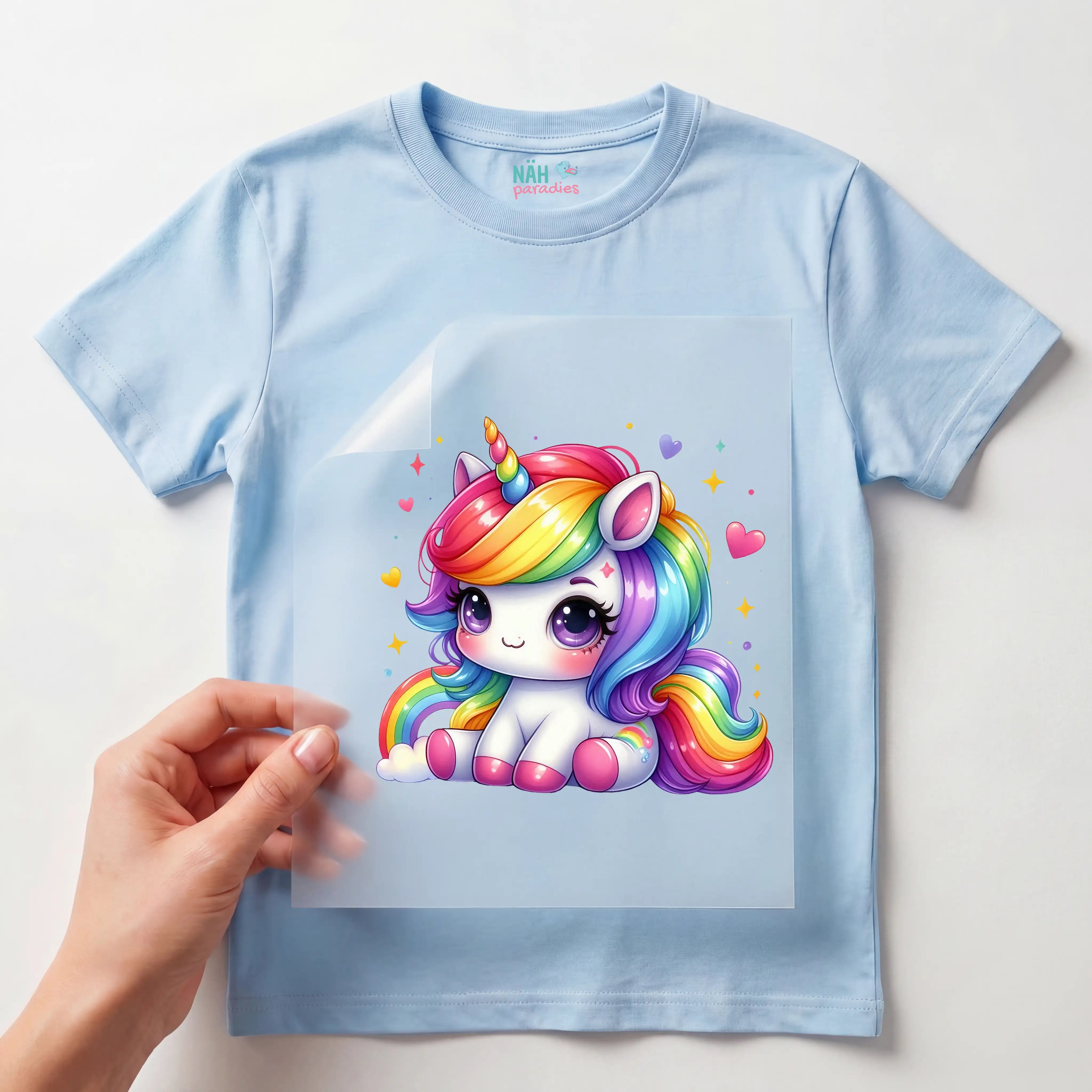 Bügelbild Einhorn Herzchenzauber