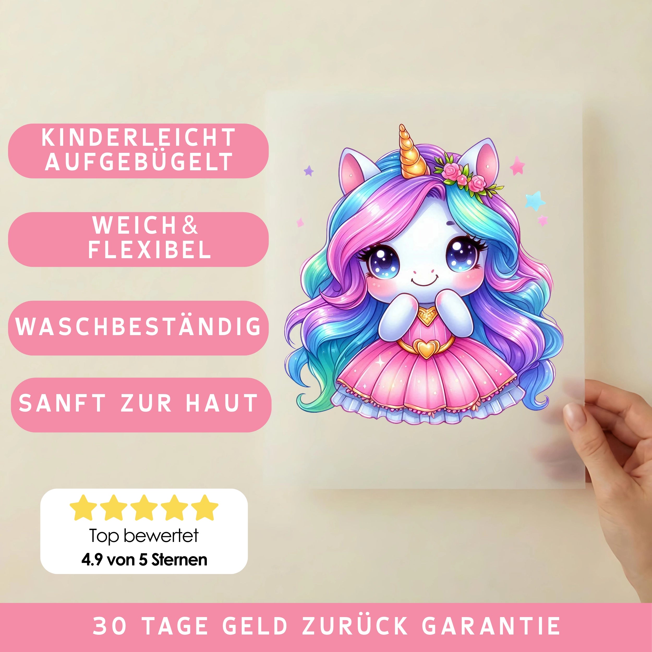 Bügelbild Einhorn Joy Glitzerträumchen