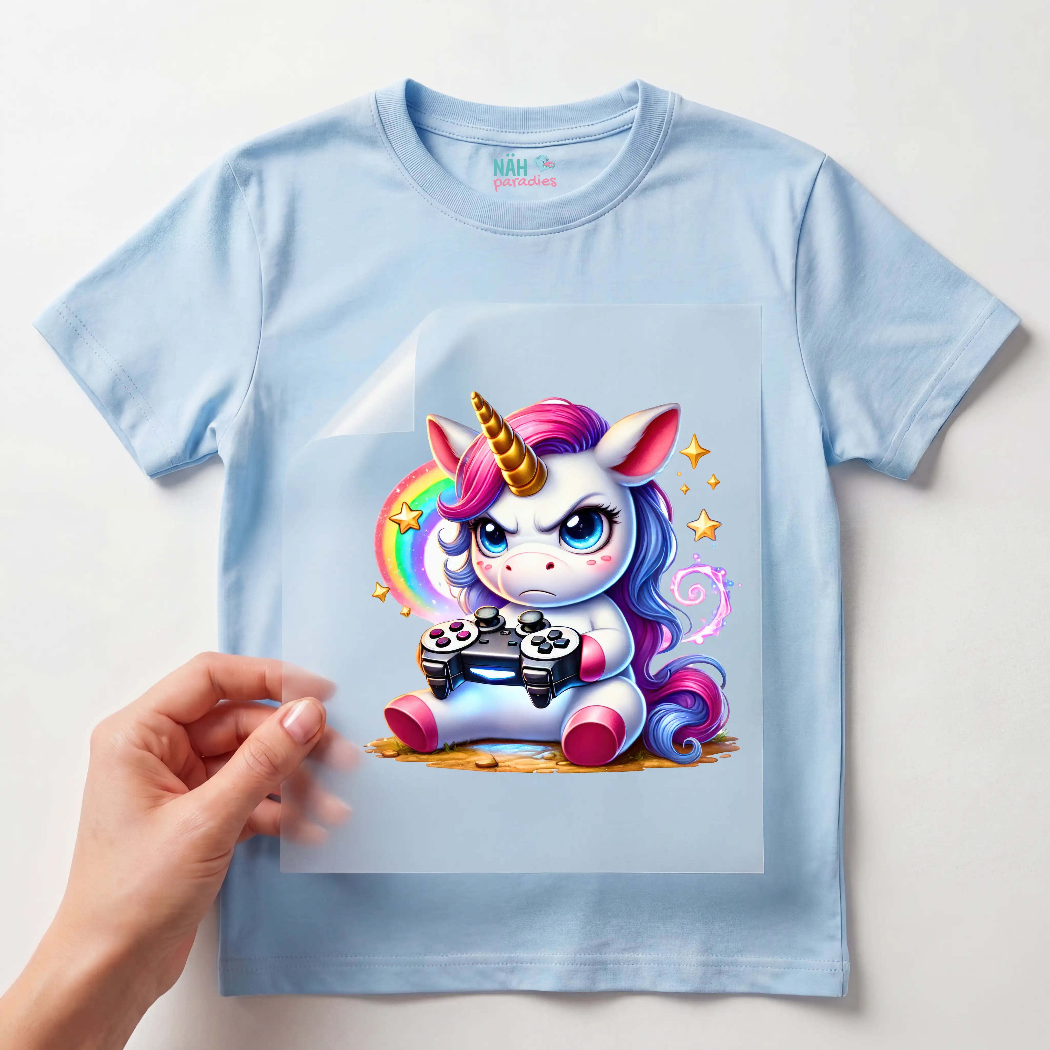 Bügelbild Einhorn Magic Gamer