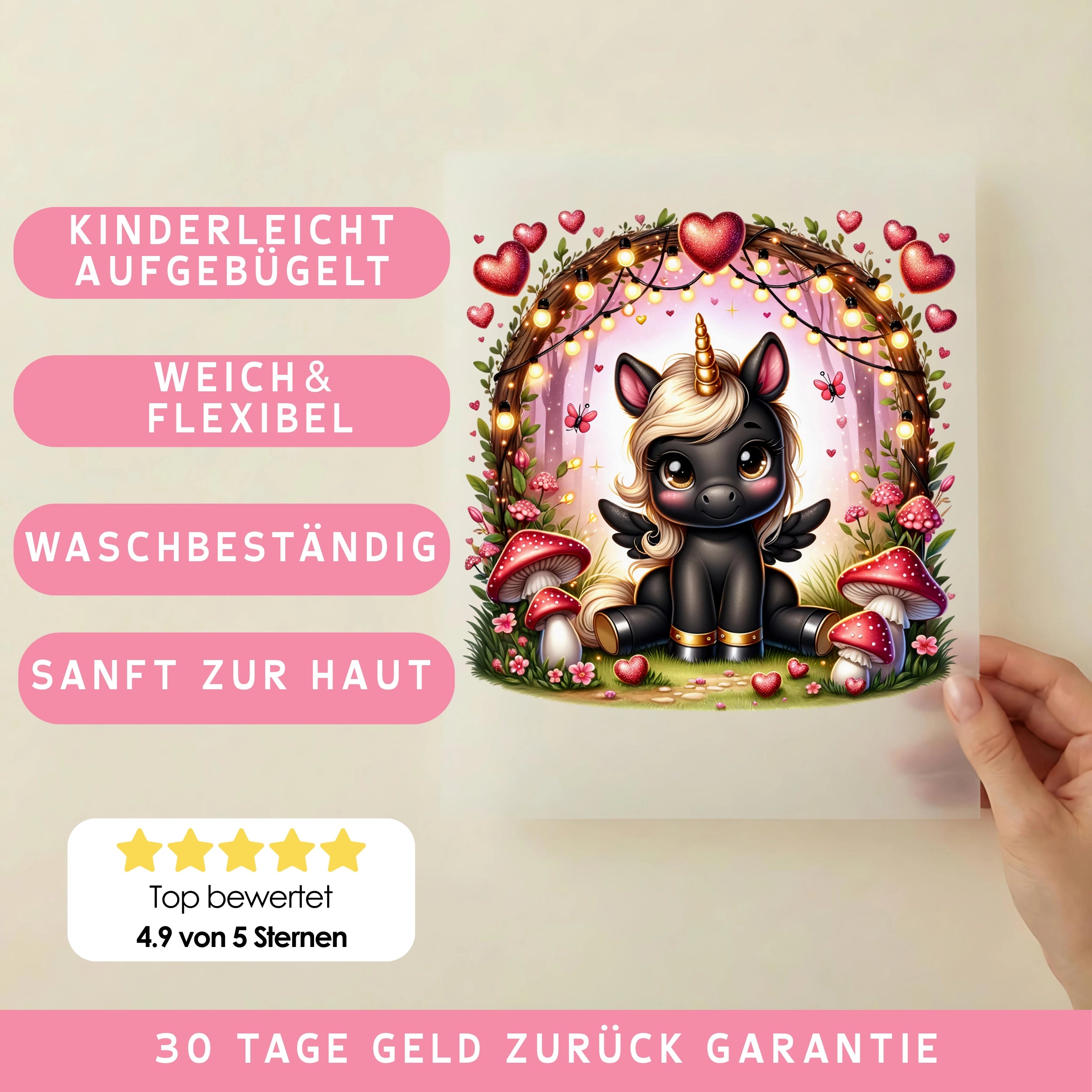 Bügelbild Einhorn Solara