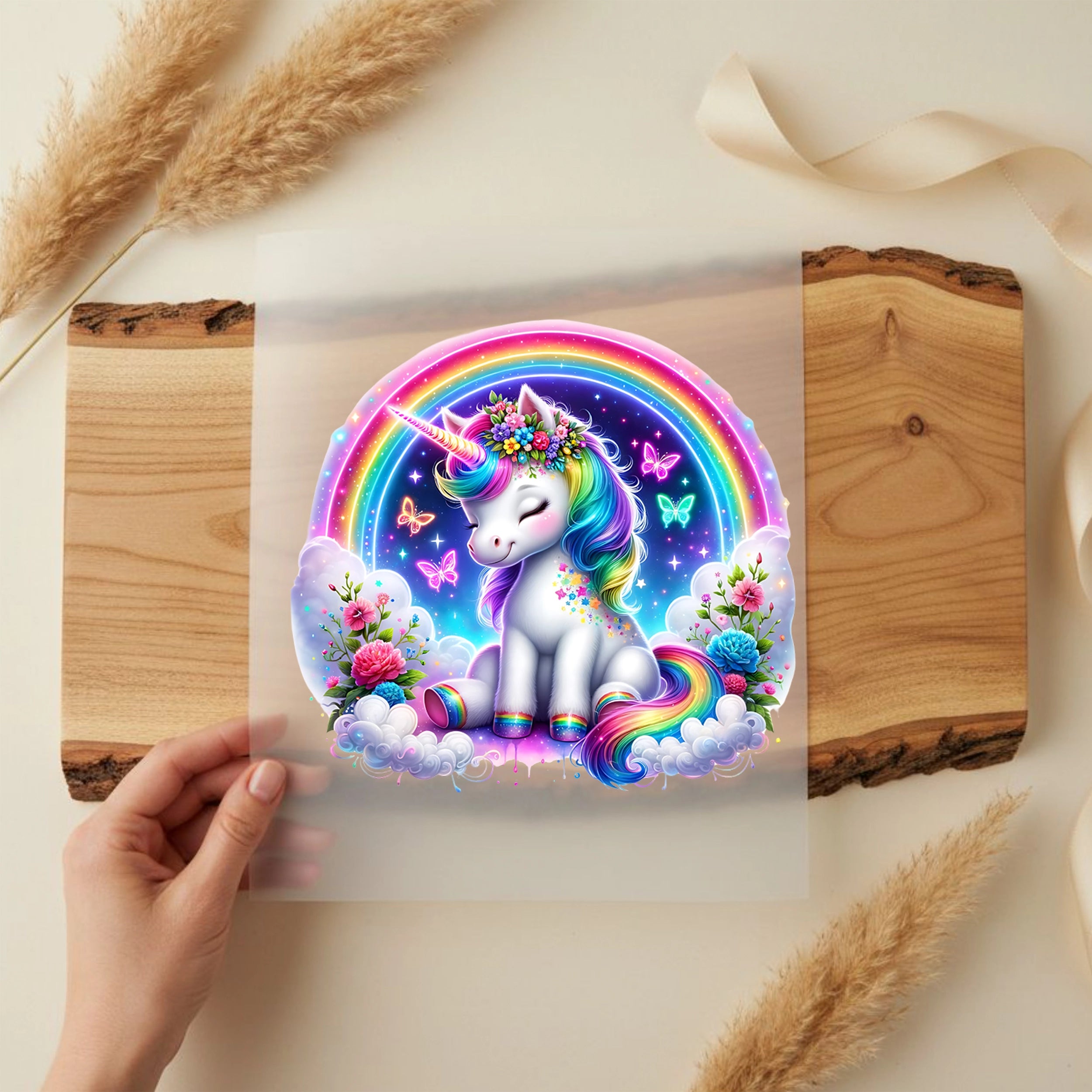 Bügelbild Einhorn Zauberregenbogen